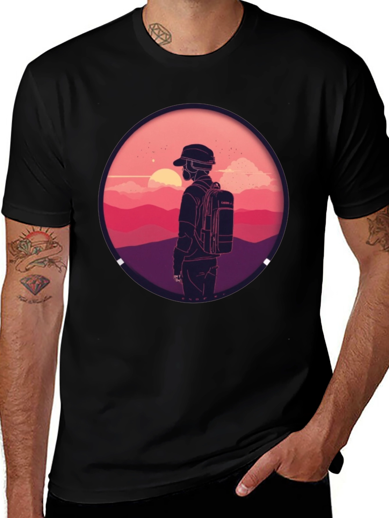 Variant 27 of Sunset Hiker Graphic Tee - Adventure Ready