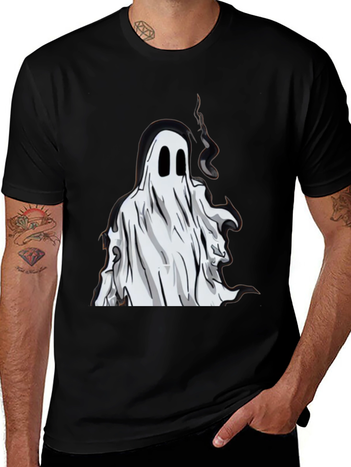 Variant 28 of Ghost Graphic Tee - Spooky Season Style