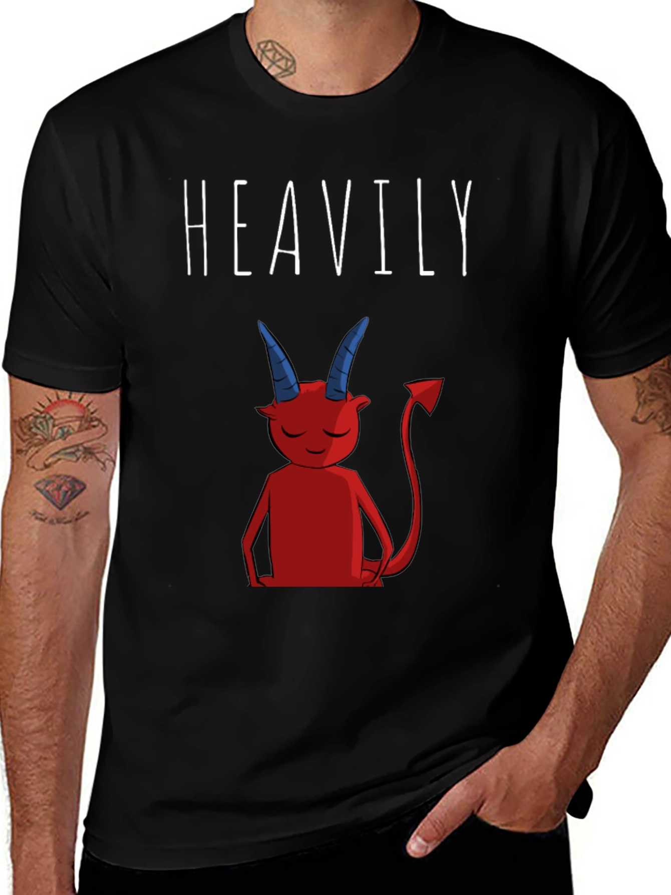 Variant 9 of Heavily Devilish Graphic T-Shirt - Black