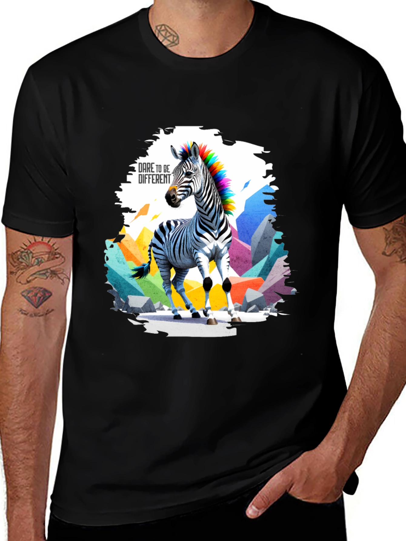 Variant 9 of Dare to be Different Zebra Graphic Tee