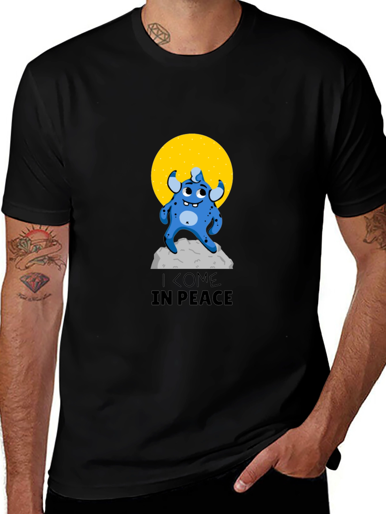 Variant 4 of I Come in Peace Graphic Tee - Soft Cotton Blend