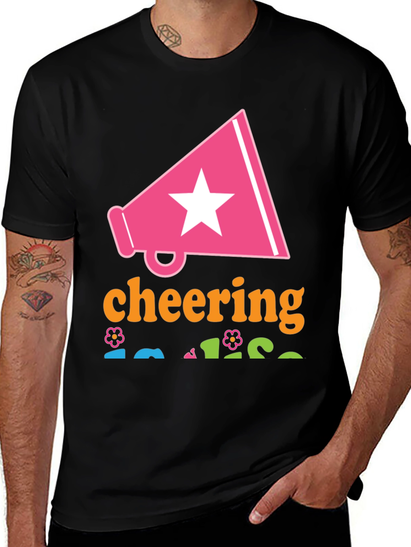 Variant 9 of Cheering T-Shirt with Megaphone Star Design