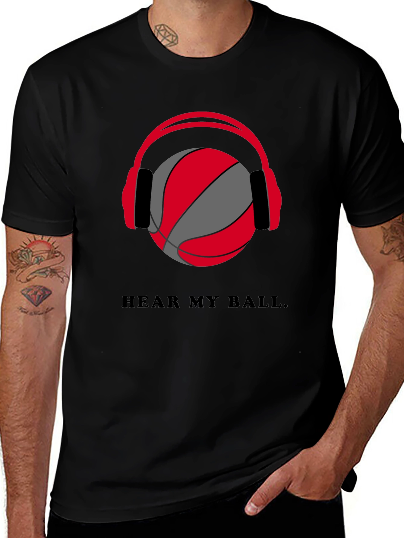 Variant 3 of Hear My Ball T-Shirt - Basketball Headphones Graphic Tee