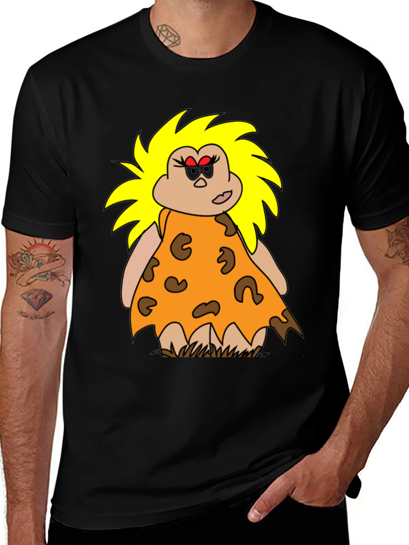 Variant 3 of Cartoon Cavewoman Graphic T-Shirt