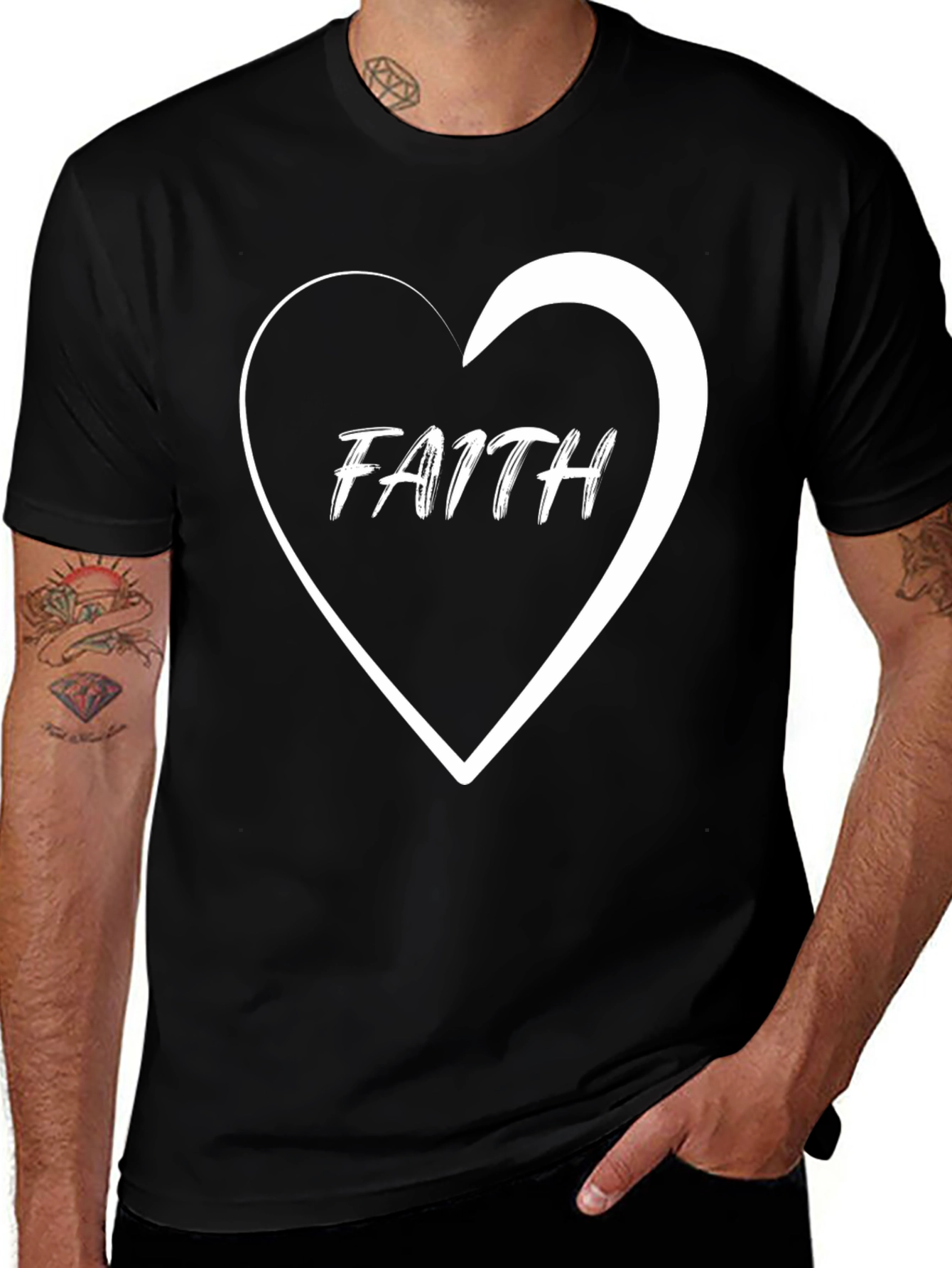 Faith Heart Graphic Tee - Stylish Christian T-Shirt