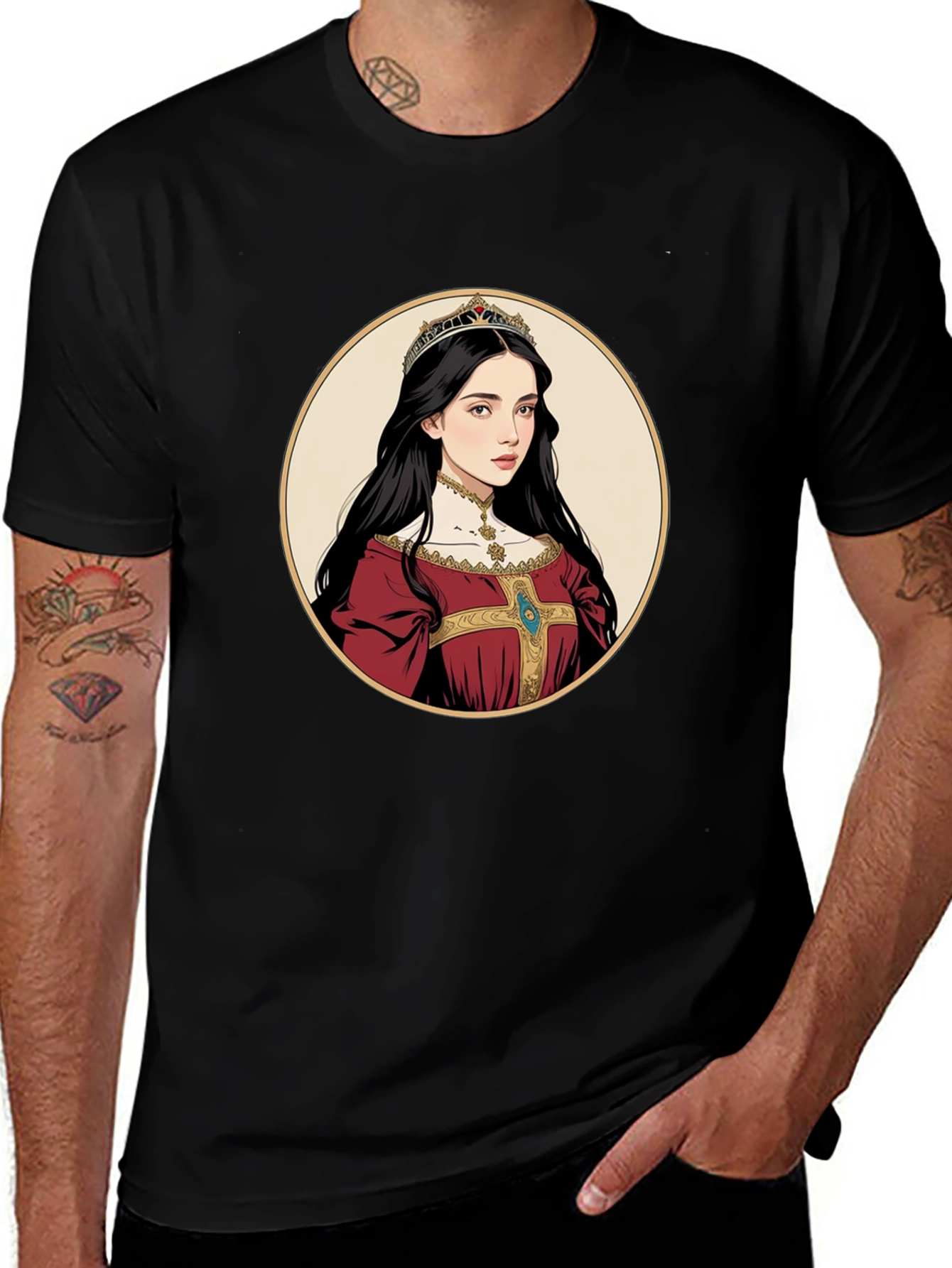 Variant 16 of Queen Portrait Graphic Tee - Black