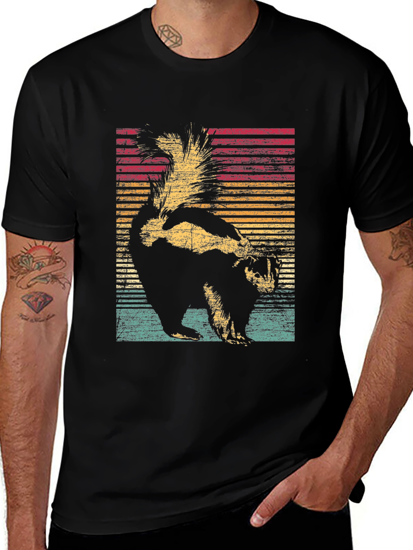 Variant 15 of Retro Skunk Graphic Tee - Vintage Style Animal T-Shirt