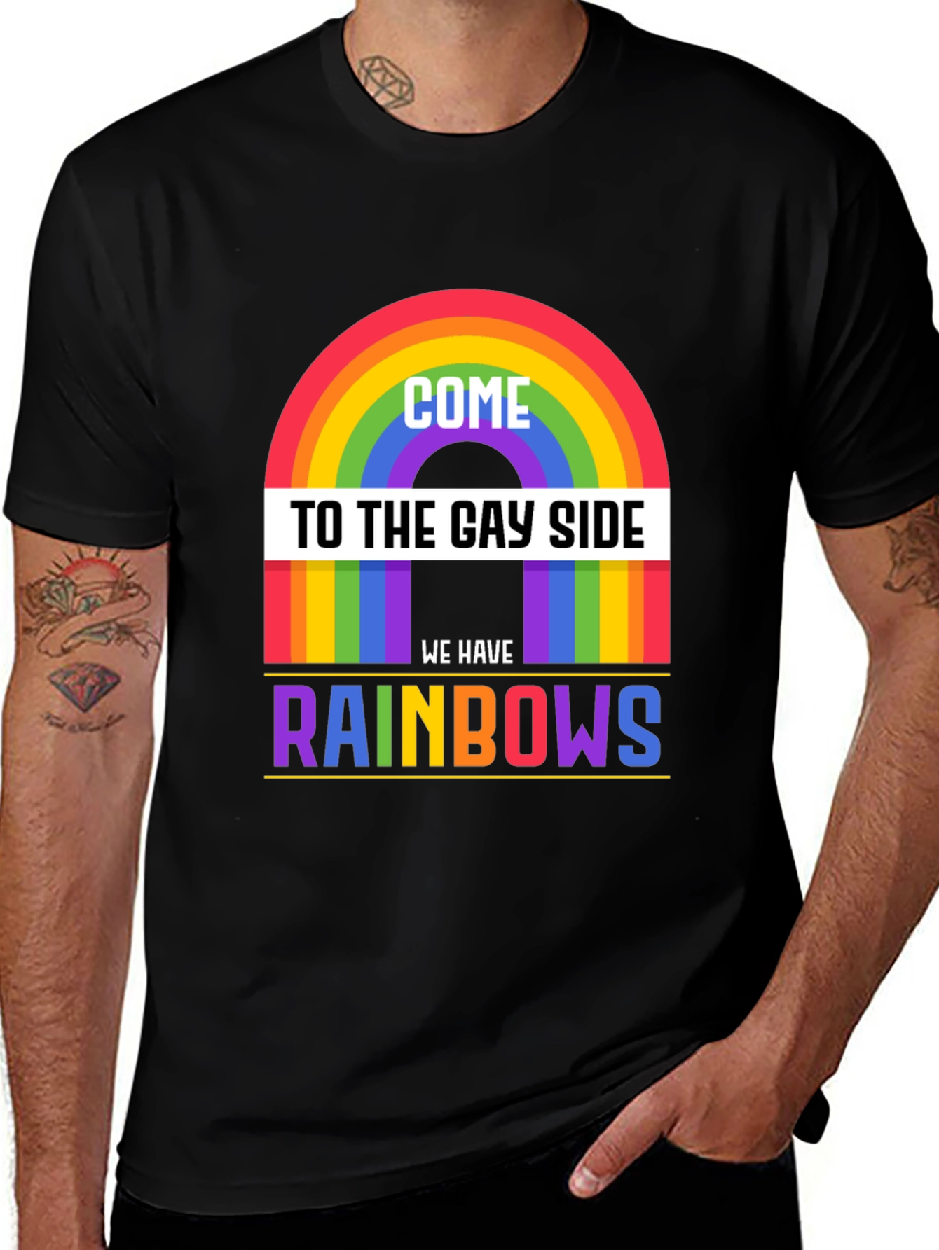 Variant 13 of Come to the Gay Side Rainbow T-Shirt