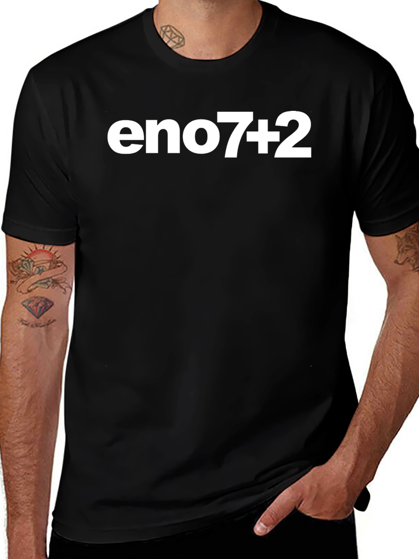 Variant 23 of Eno7+2 Graphic Tee - Black Cotton Blend T-Shirt