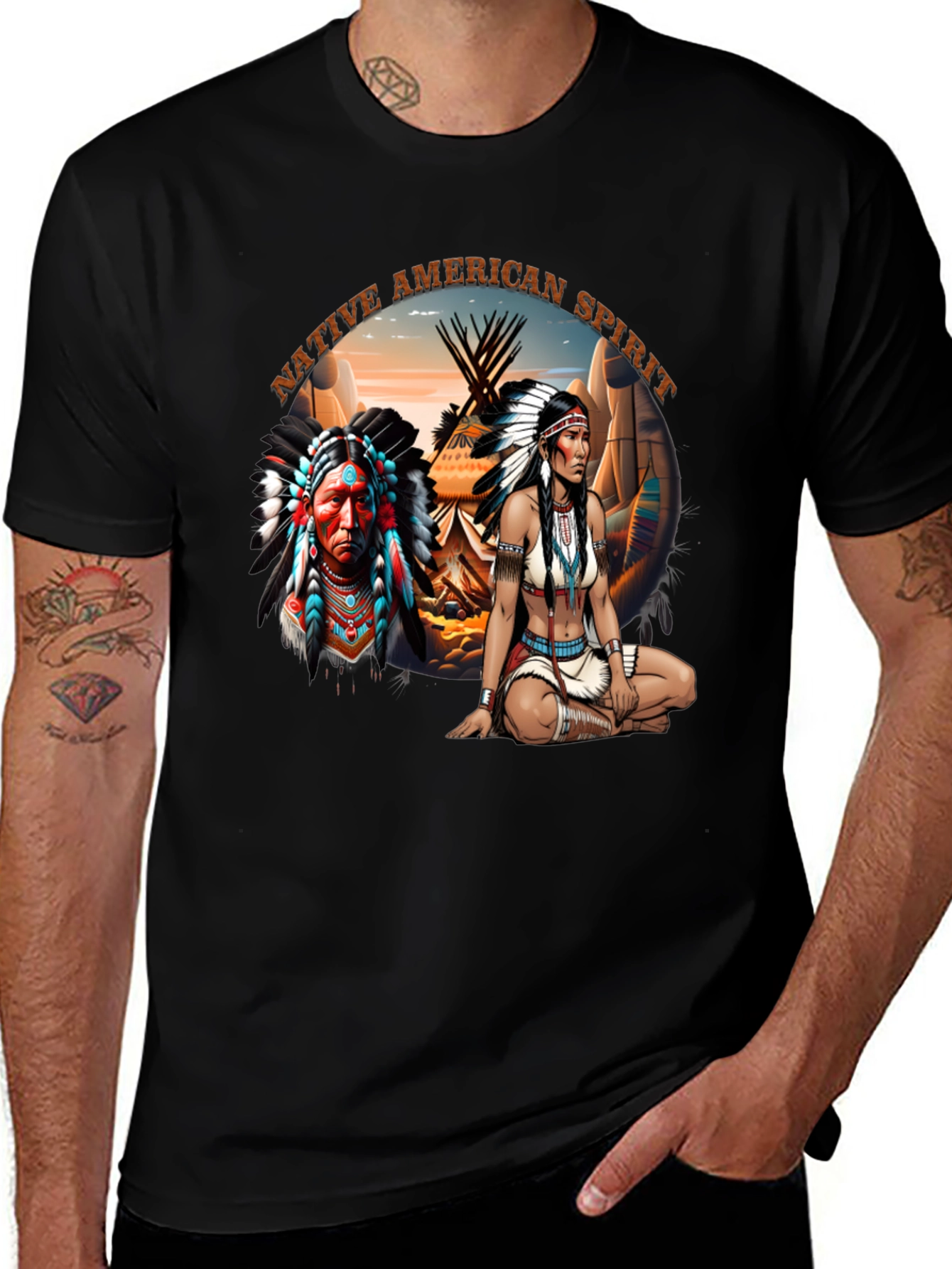 Variant 30 of Native American Spirit Graphic T-Shirt