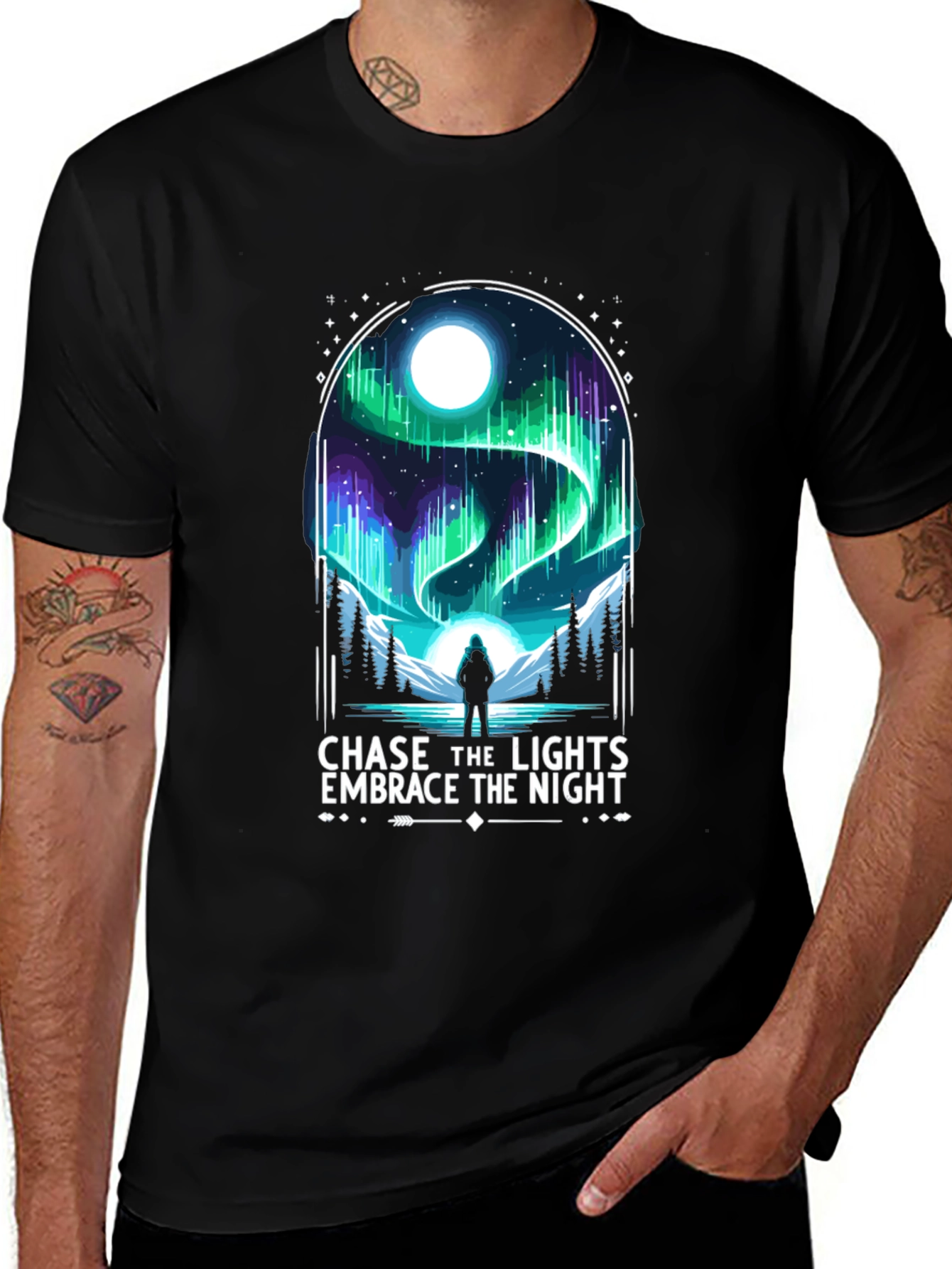 Variant 16 of Chase the Lights Men's Black T-Shirt