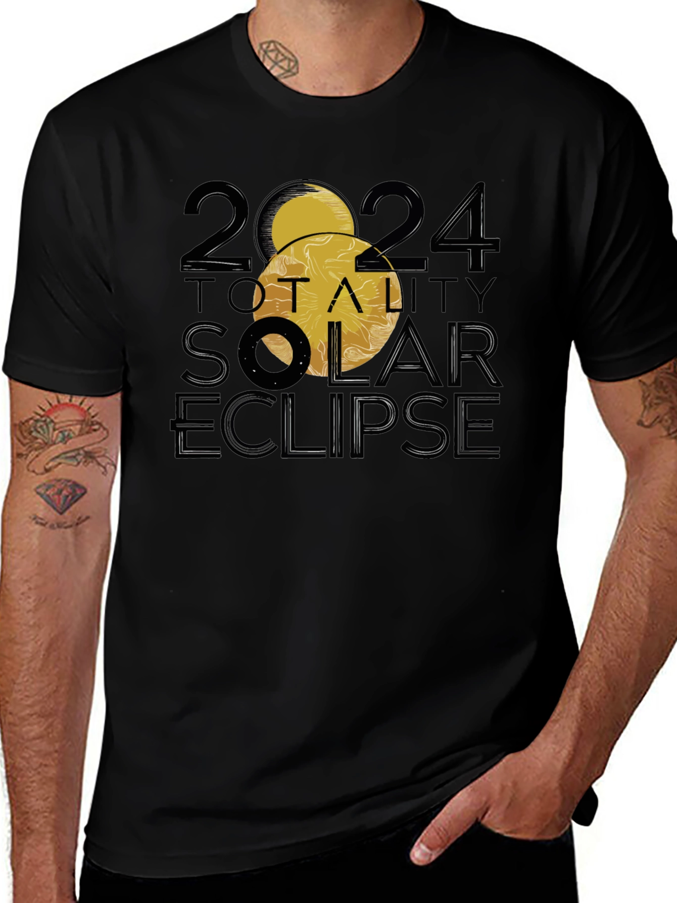 Variant 3 of 2024 Totality Solar Eclipse Graphic T-Shirt