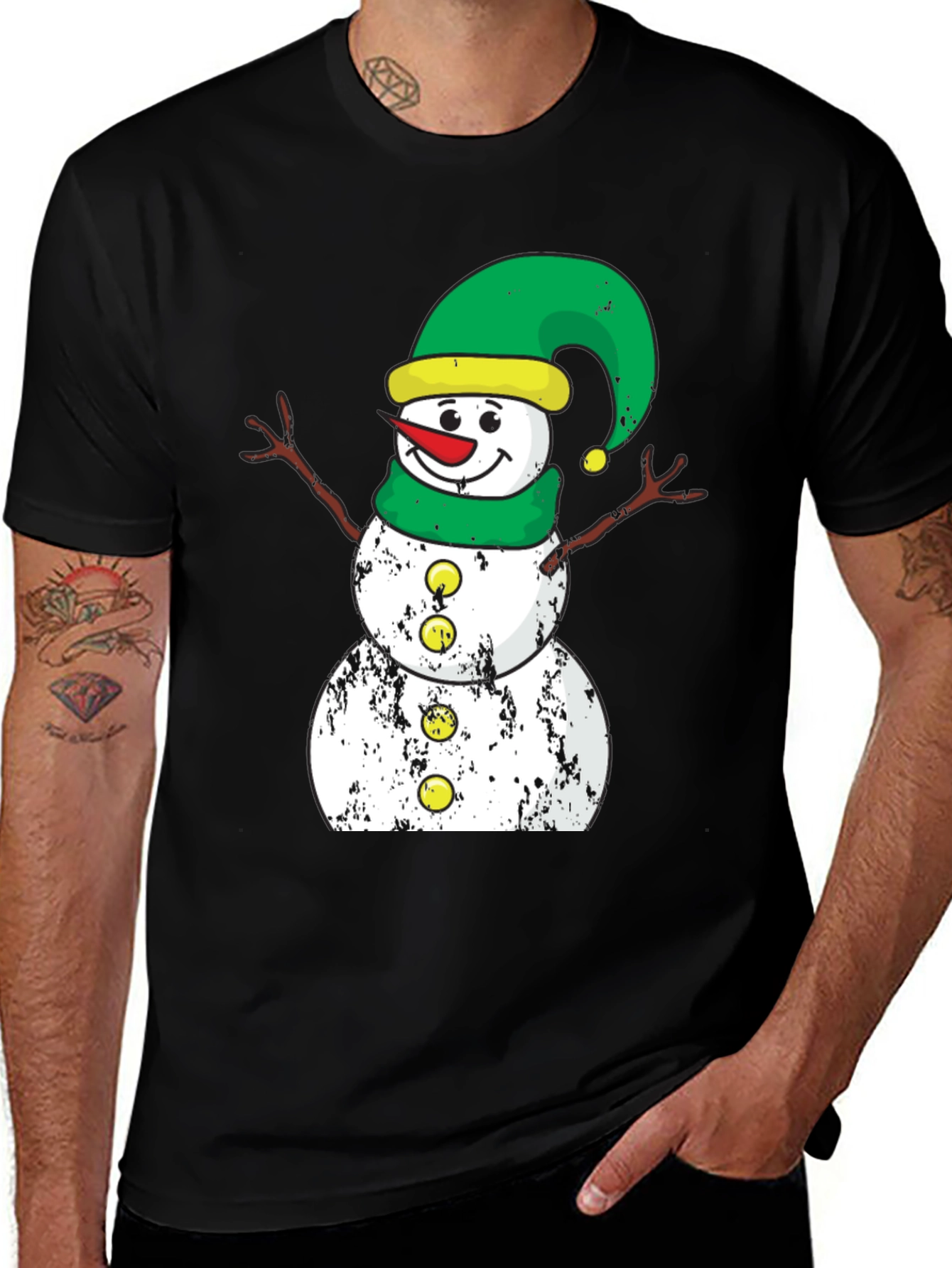 Variant 21 of Festive Snowman Graphic Tee - Holiday Cheer