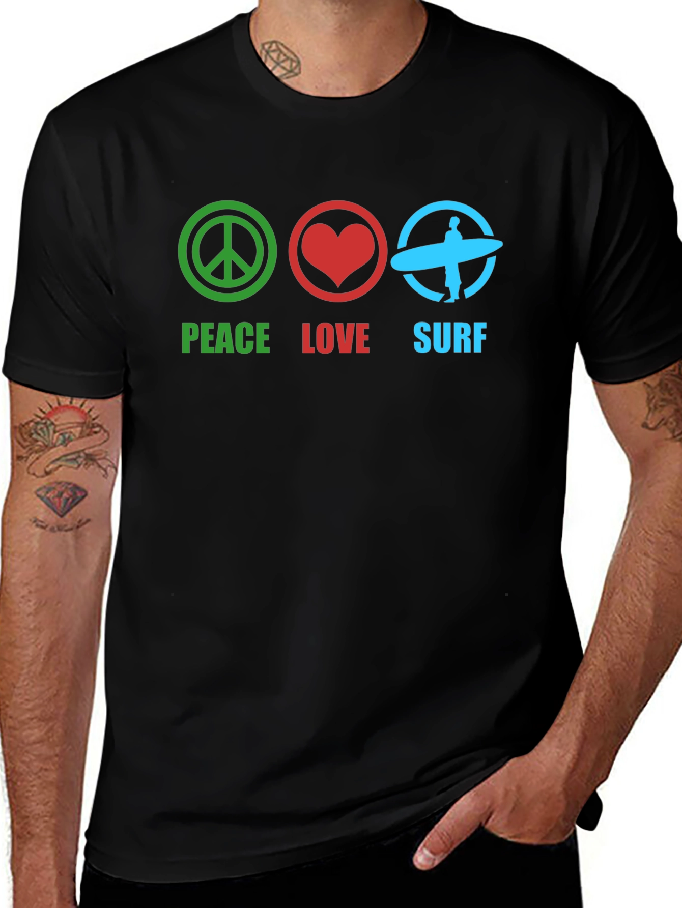 Variant 22 of Peace Love Surf Graphic T-Shirt