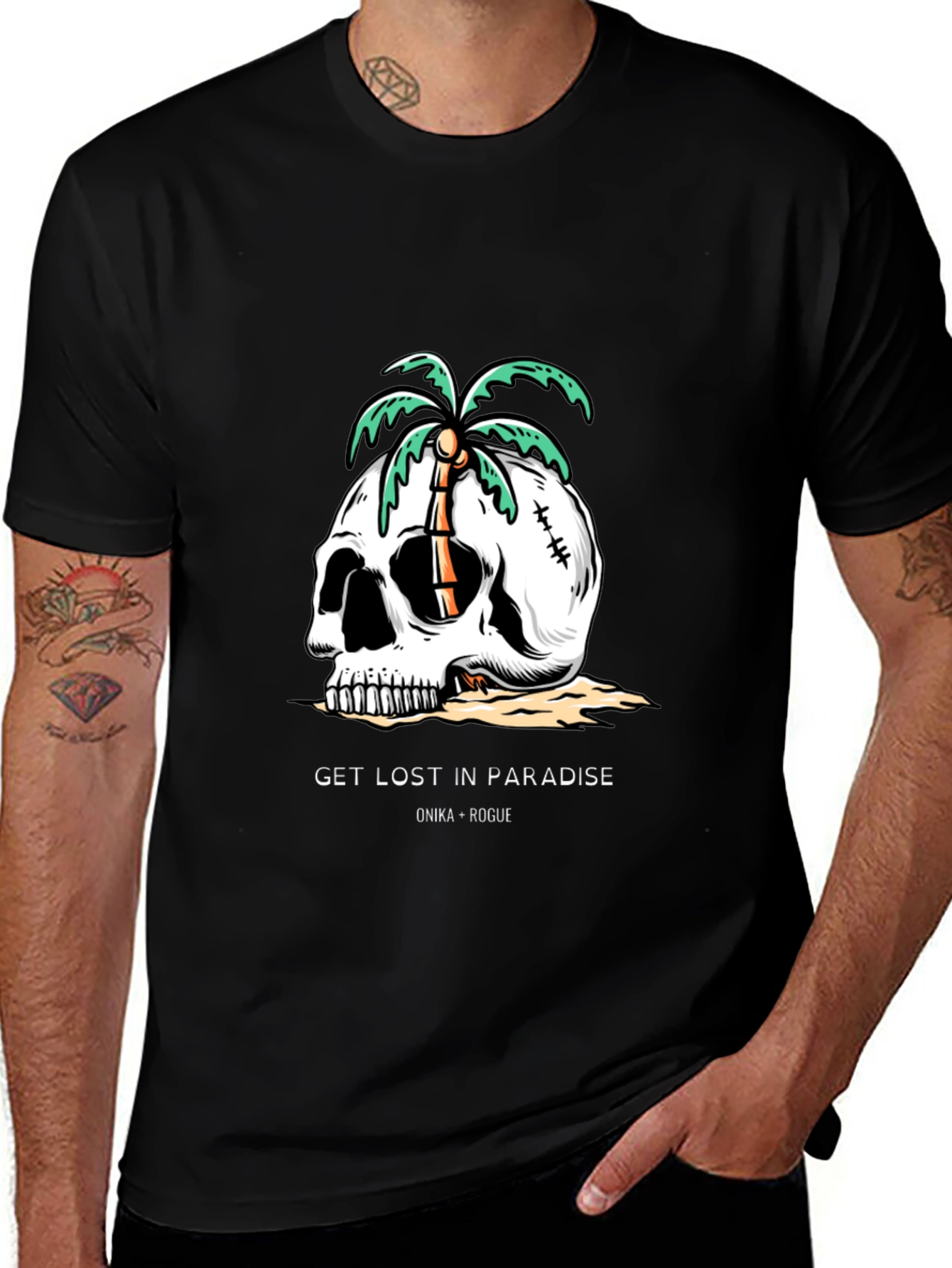 Variant 30 of Skull Palm Tree Graphic Tee