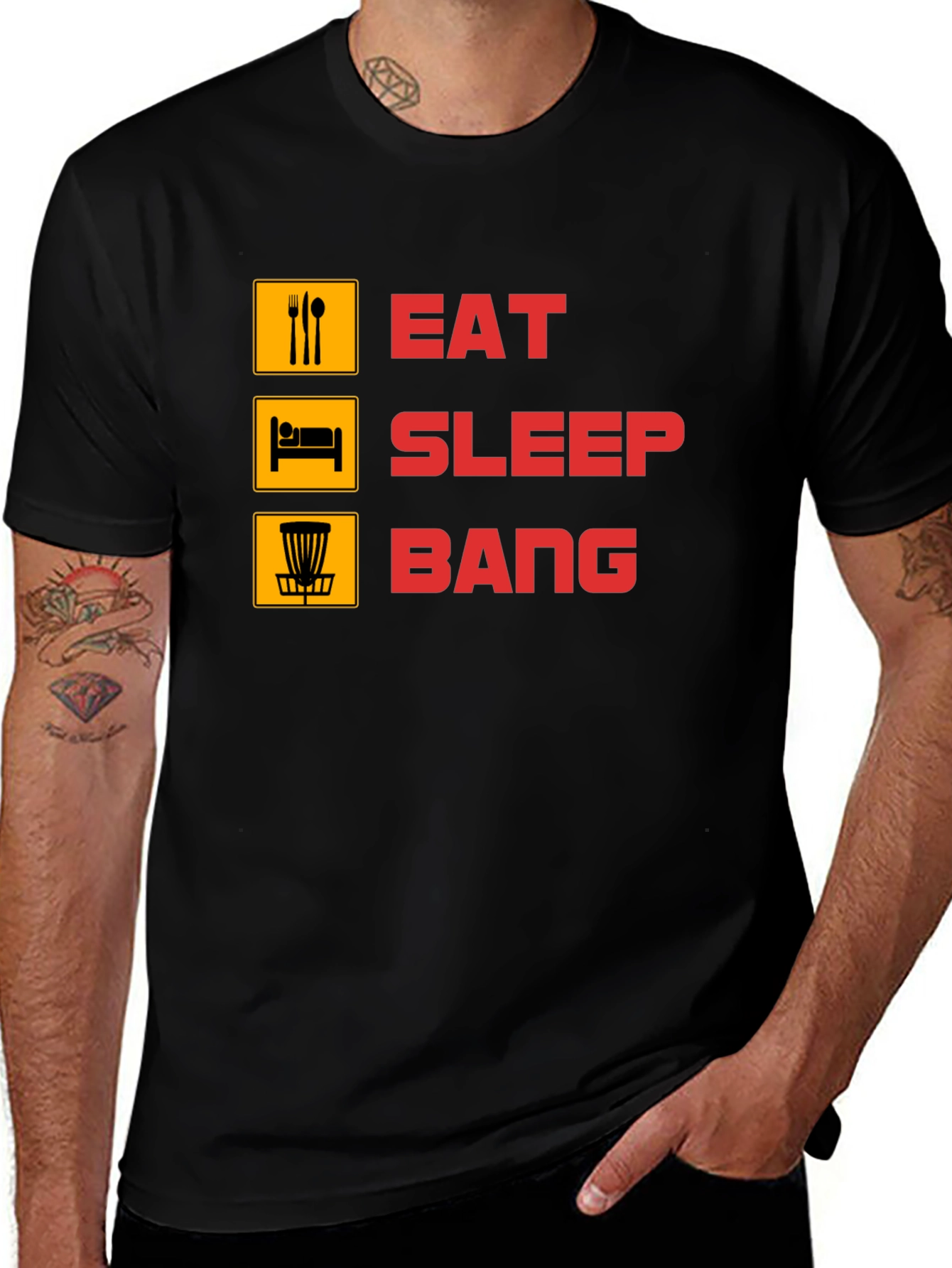 Variant 26 of Eat Sleep Bang Black T-Shirt