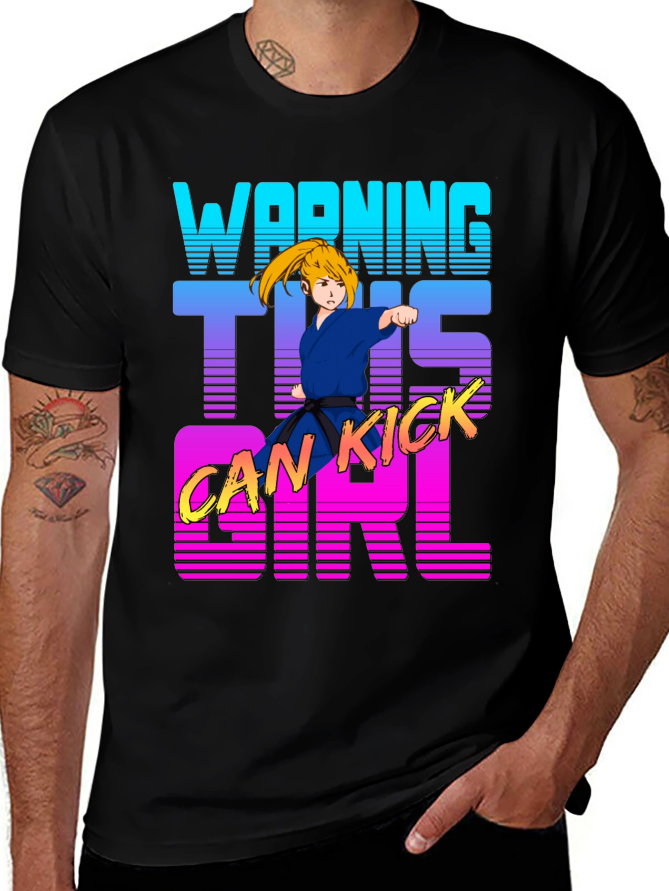 Variant 22 of Warning This Girl Can Kick Karate T-Shirt