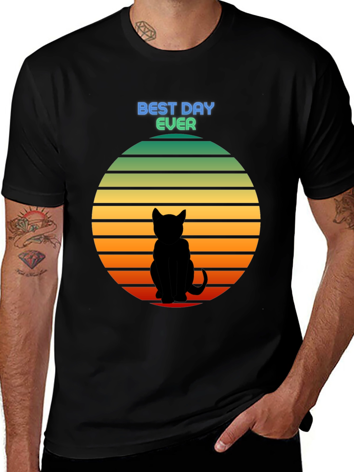 Variant 22 of Best Day Ever Cat Silhouette Sunset T-Shirt