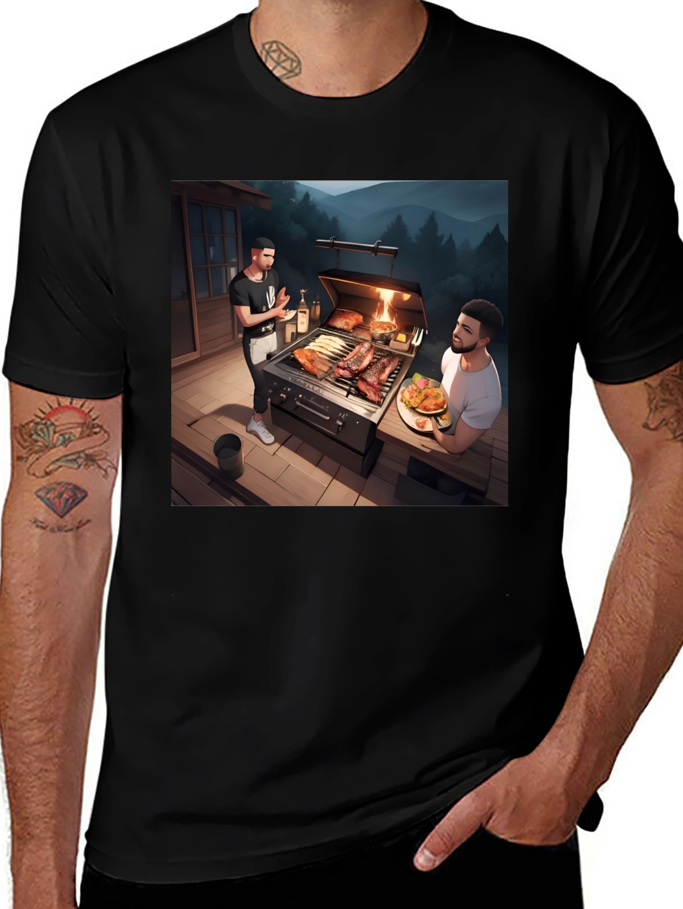 Variant 29 of BBQ Grill Master Black T-Shirt