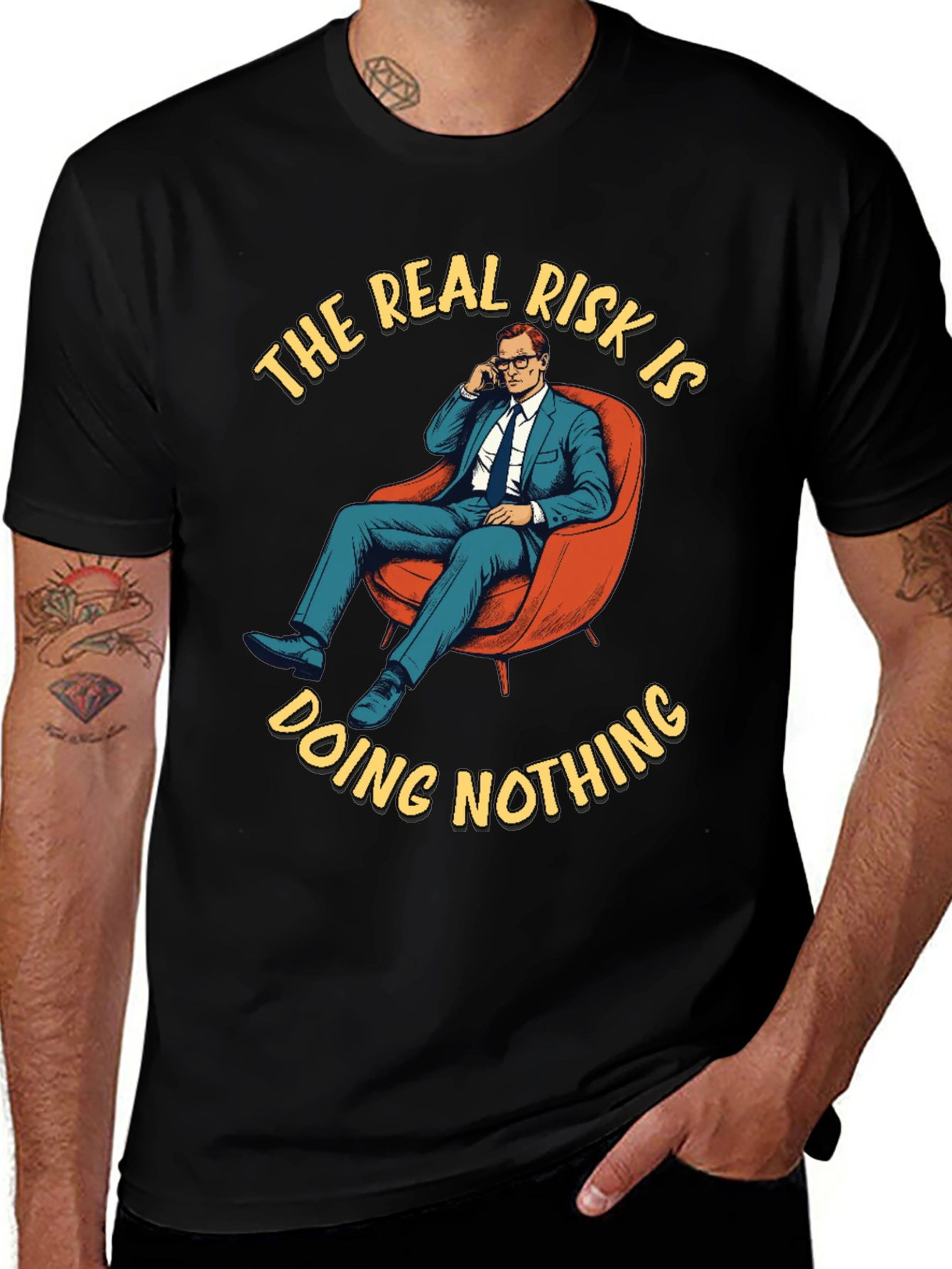 Variant 10 of The Real Risk T-Shirt - Doing Nothing Graphic Tee
