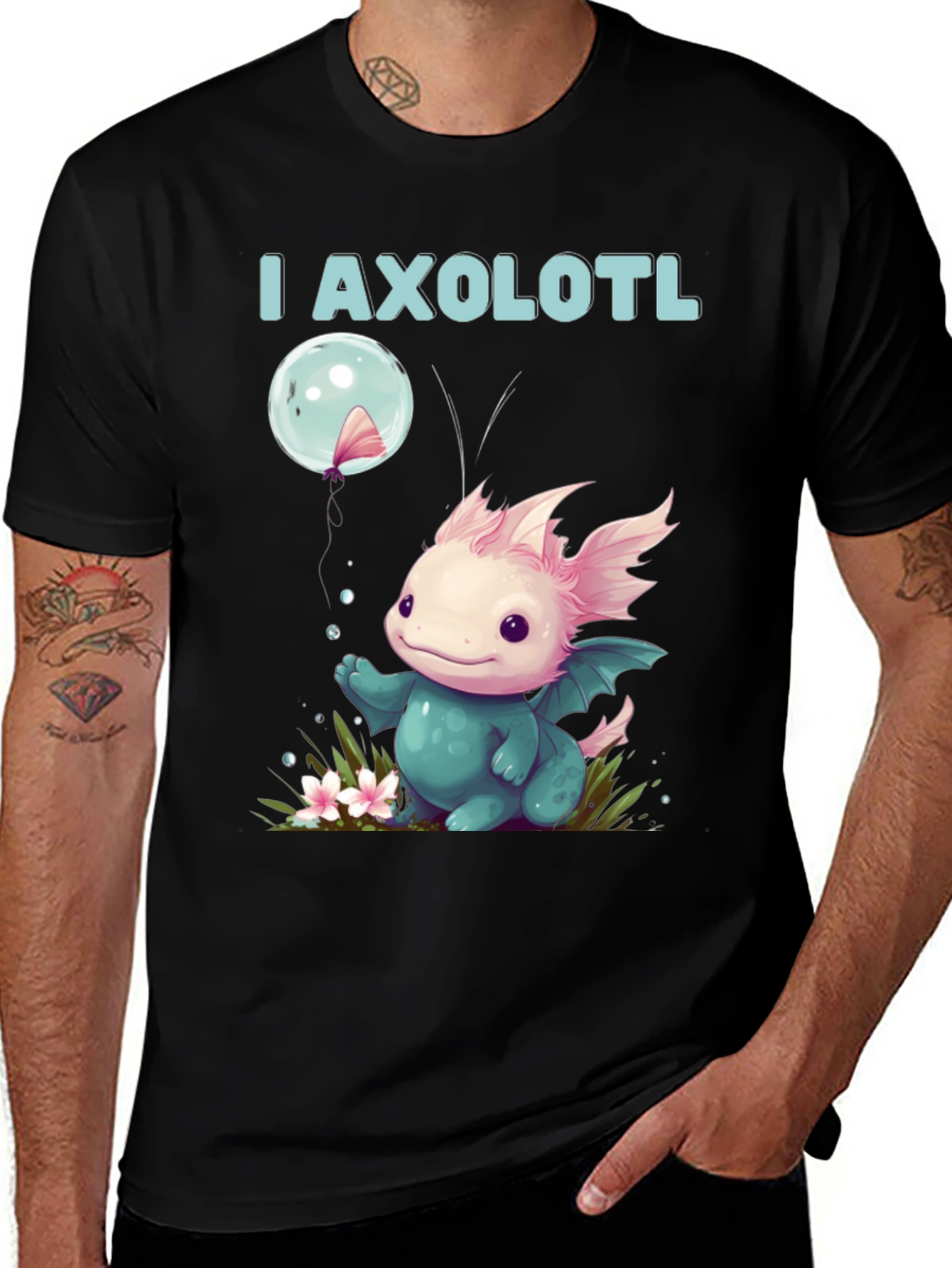 Variant 11 of Cute Axolotl Cartoon Graphic T-Shirt
