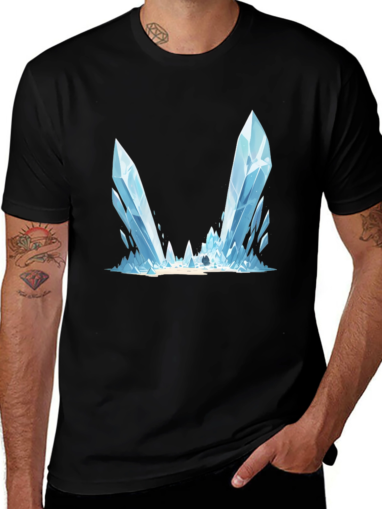 Icy Crystal Graphic T-Shirt - Cool Design Tee