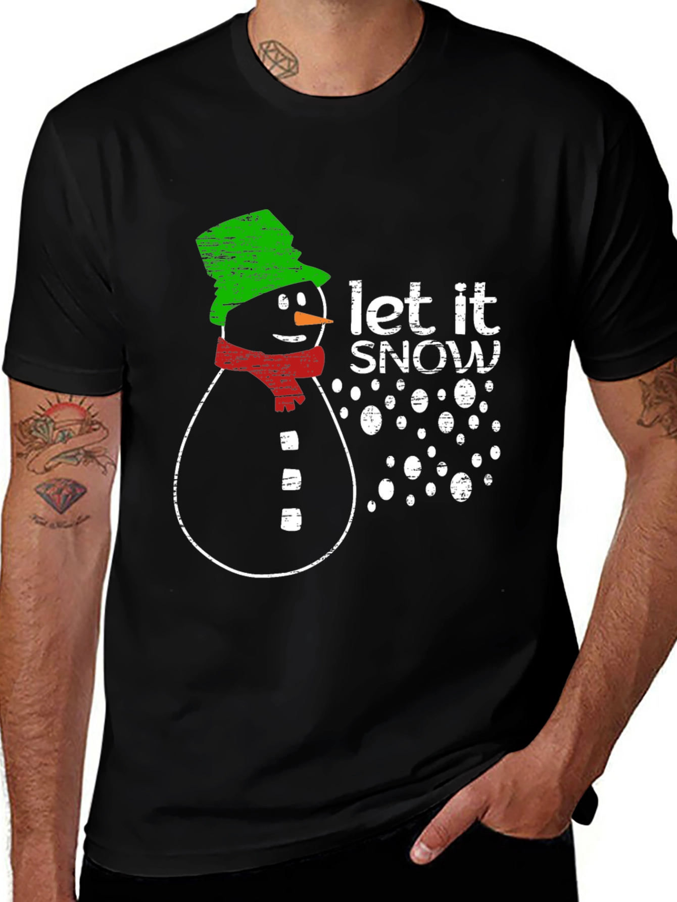 Variant 12 of Snowman Let It Snow Graphic Print T-Shirt