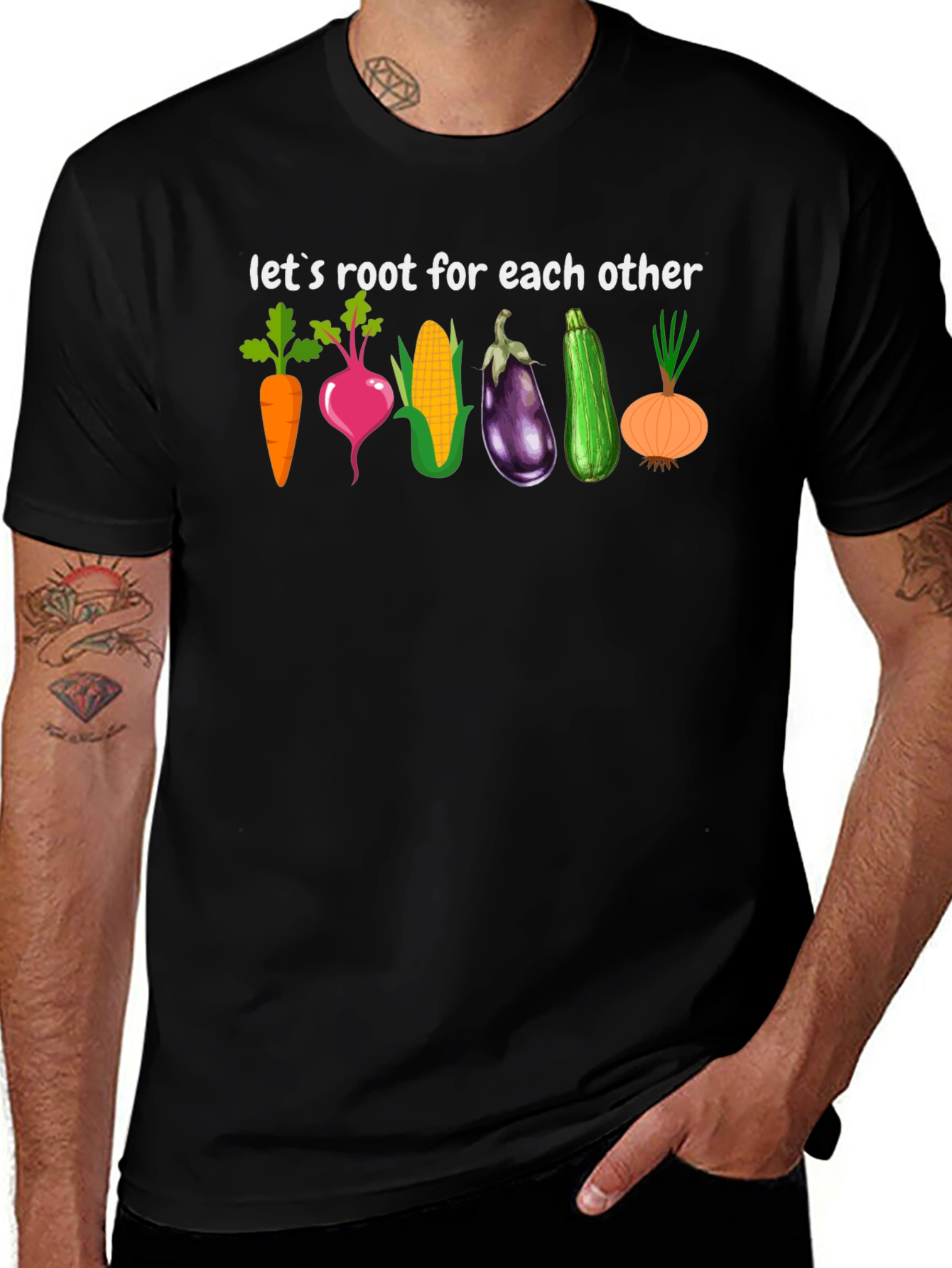 Vegetable Pun T-Shirt - Root for Each Other Graphic Tee