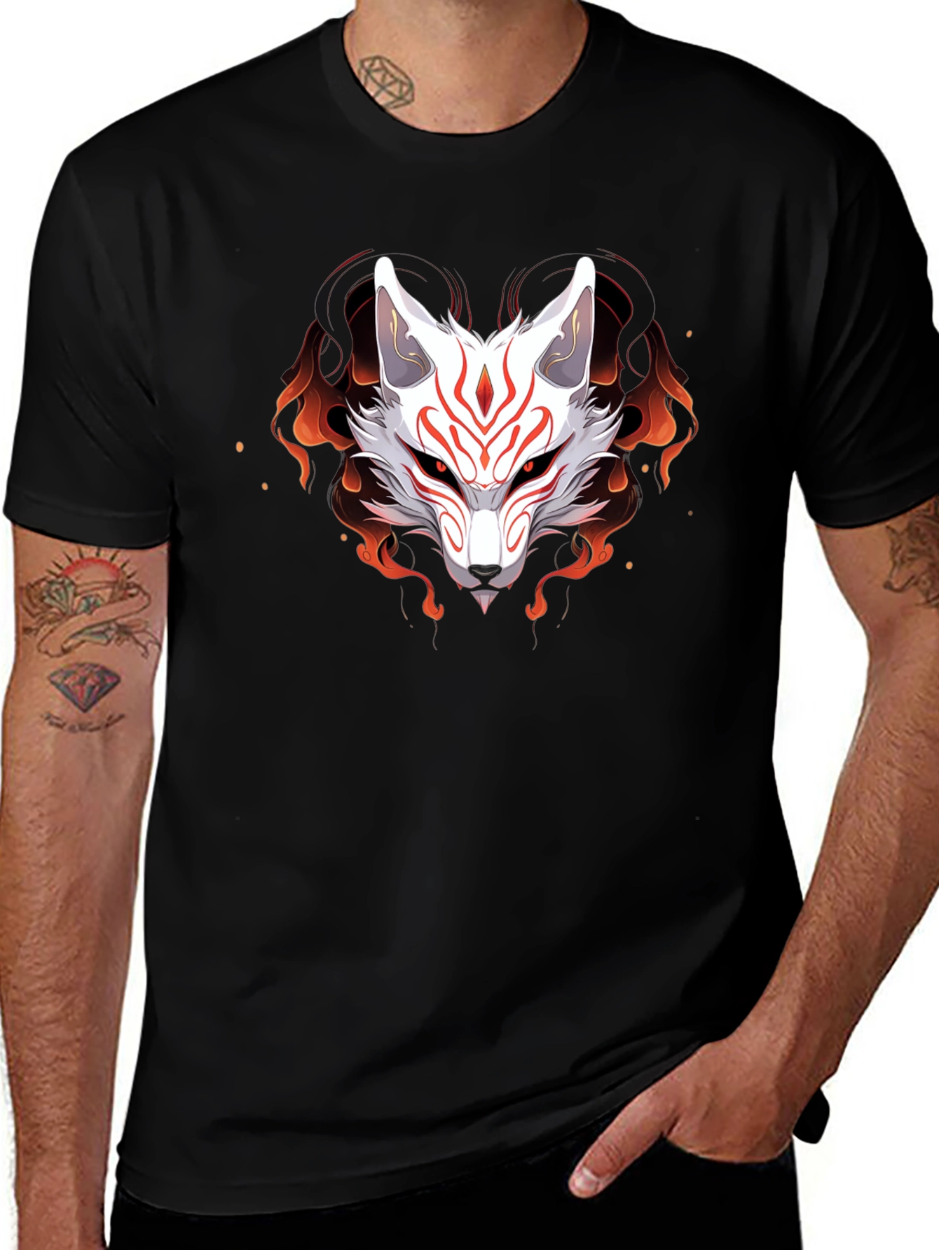 Japanese Kitsune Fox T-Shirt - Anime Style