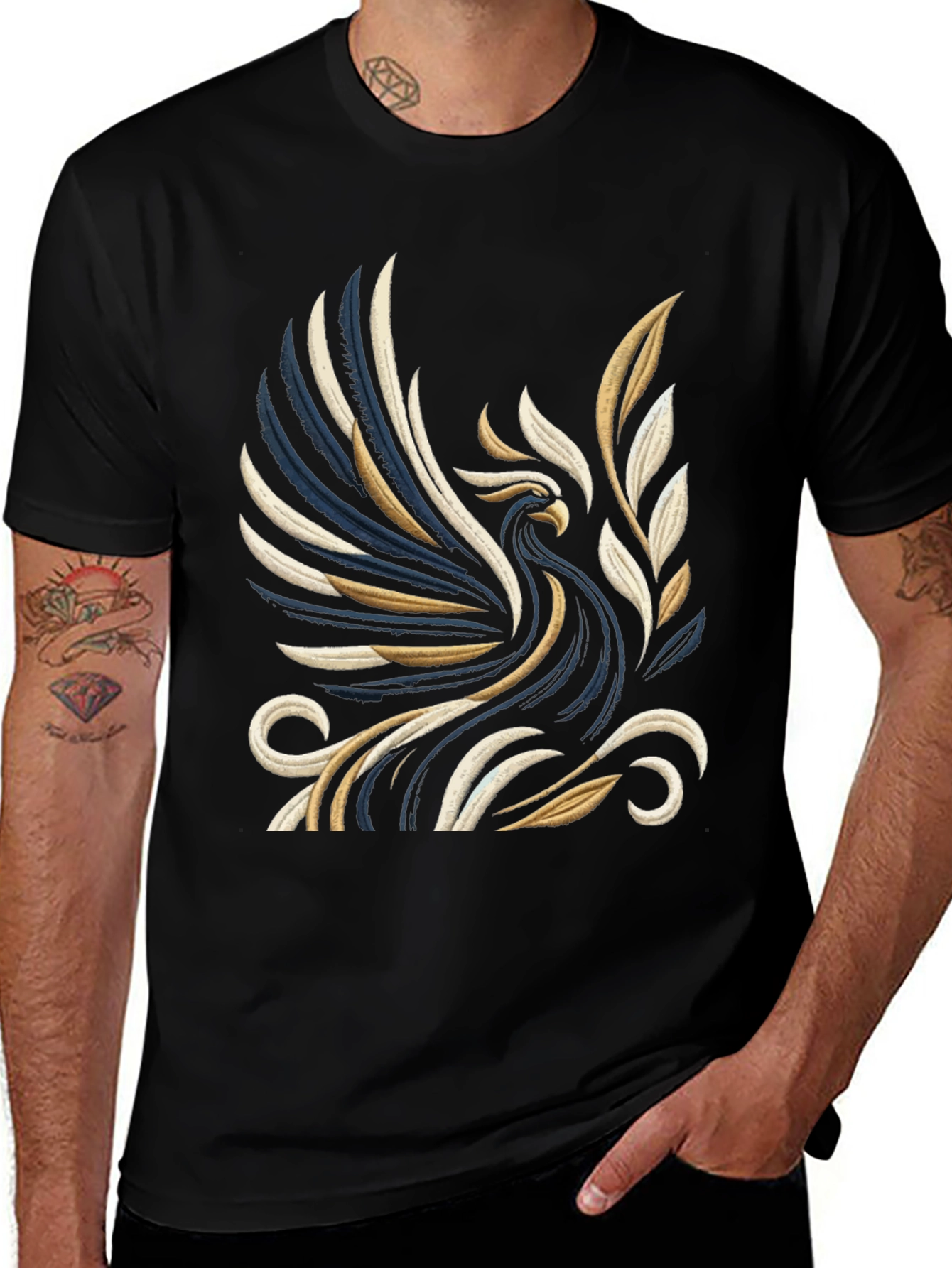 Variant 30 of Phoenix Graphic Print Black T-Shirt