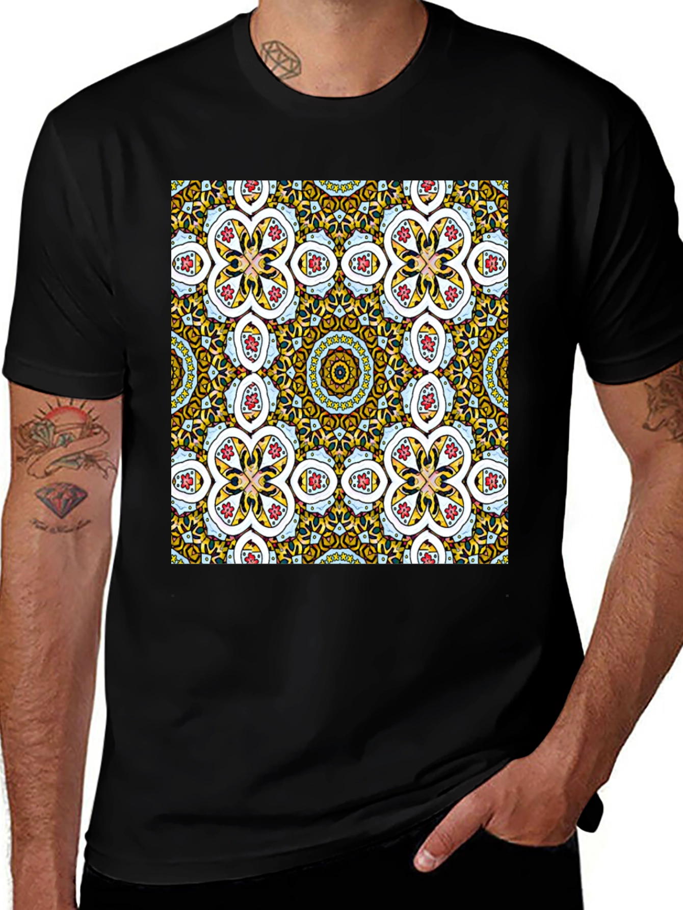 Variant 10 of Patterned Graphic Tee - Stylish Abstract Design