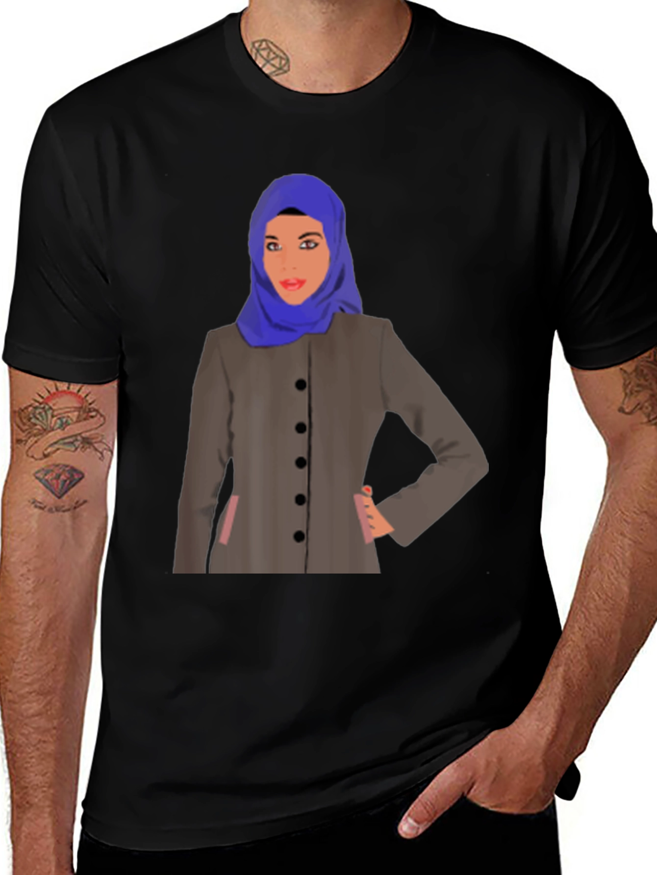 Variant 28 of Stylish Woman in Hijab Graphic Tee