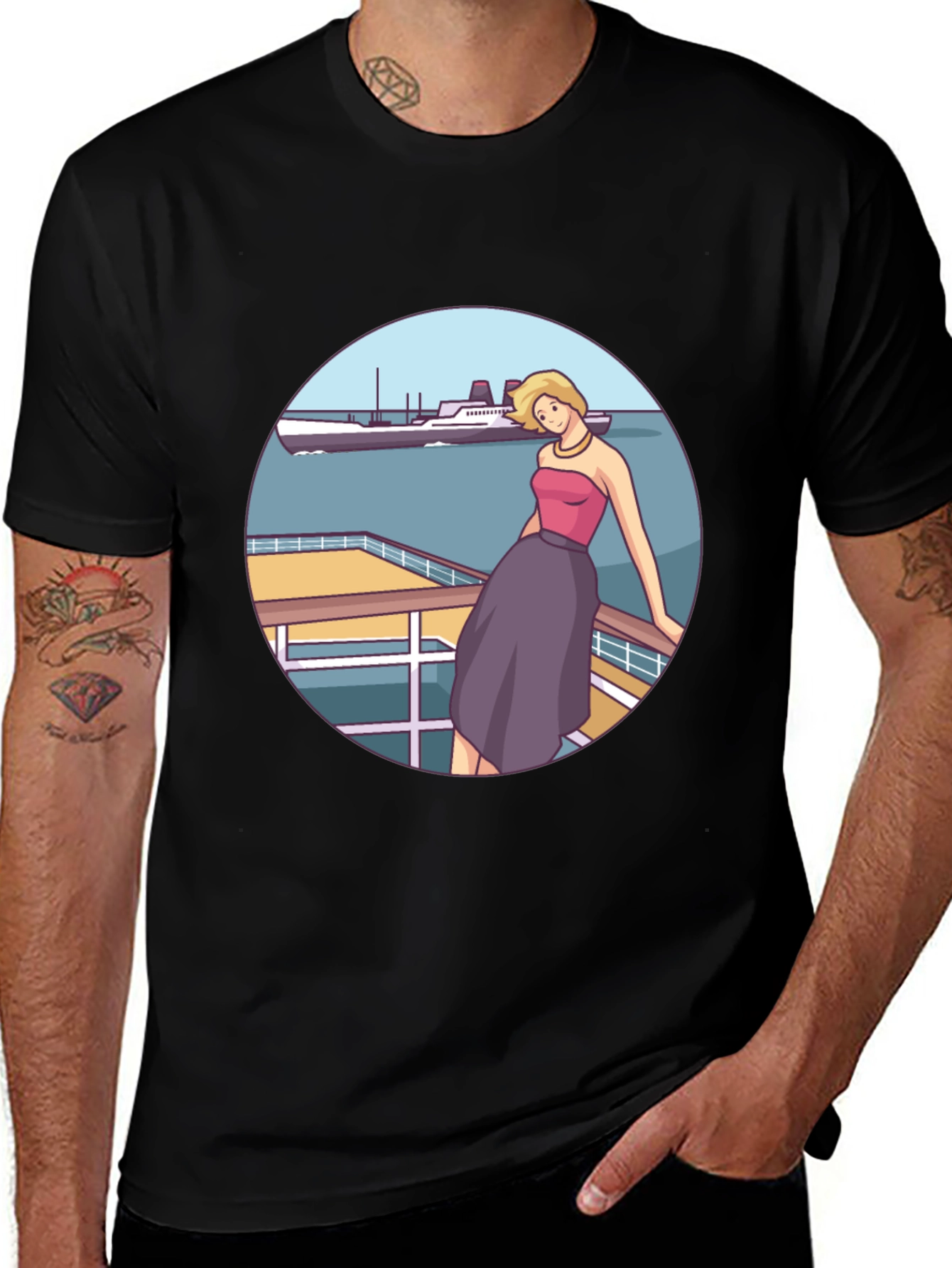Retro Cruise Graphic Tee - Nautical T-Shirt