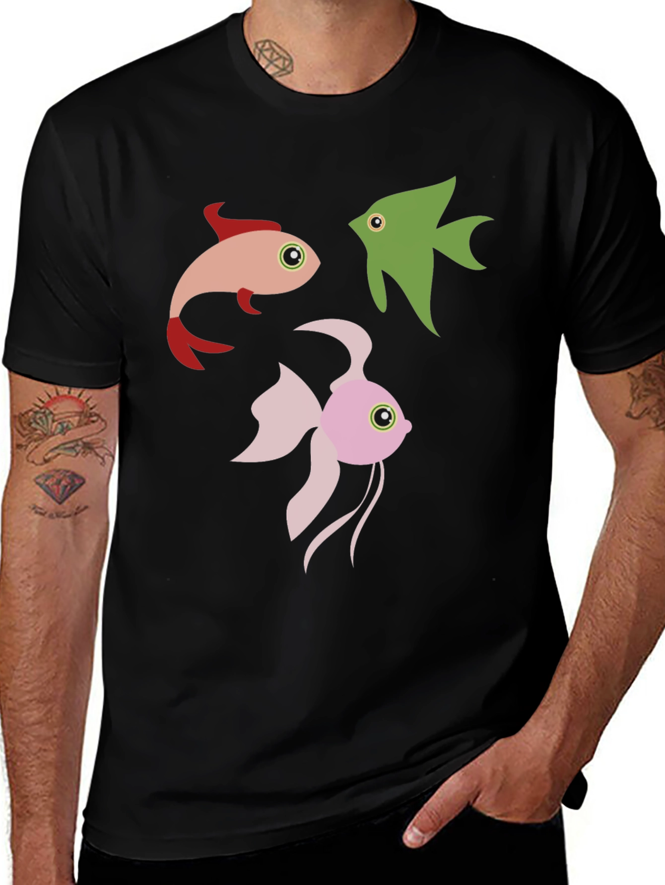 Variant 22 of Fish Graphic Tee - Black