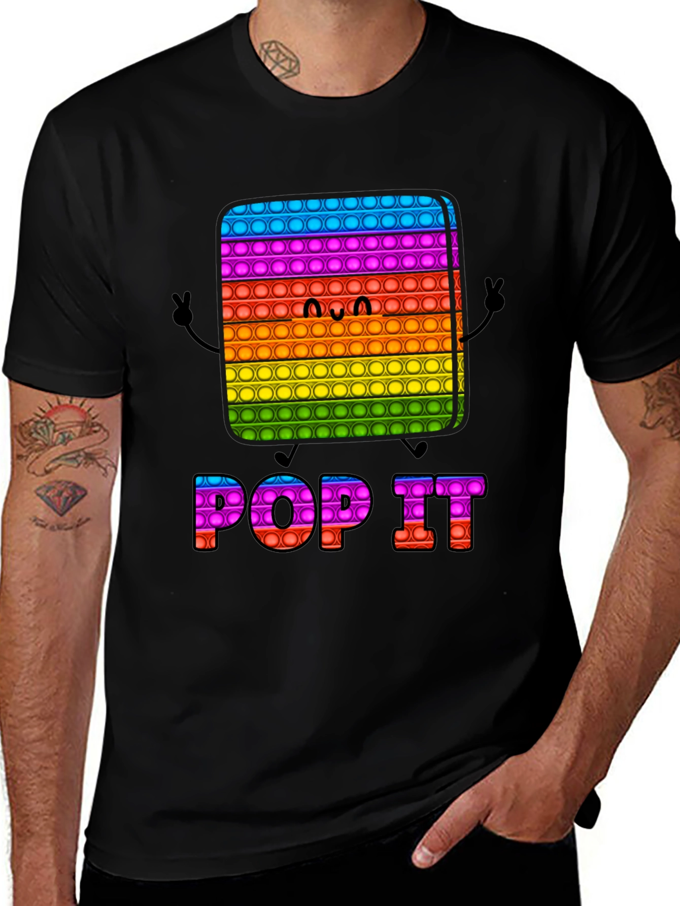 Pop It Graphic Tee Rainbow Fidget Fun