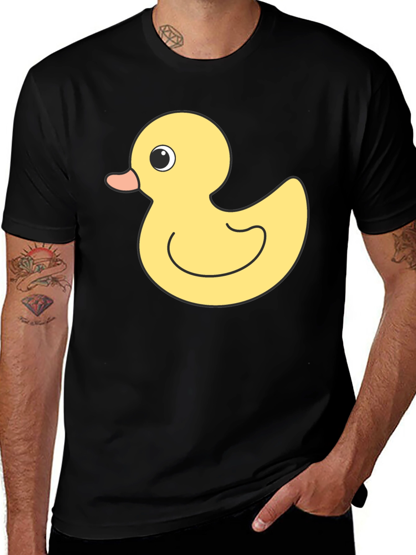 Variant 19 of Duck Graphic Tee - Black Cotton Comfort