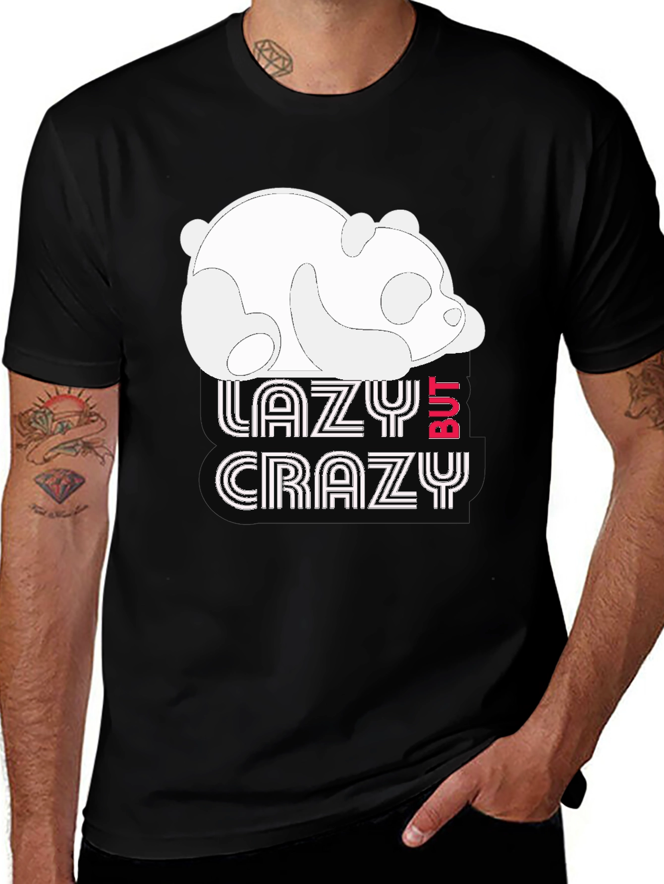 Variant 16 of Lazy But Crazy Panda Graphic Tee