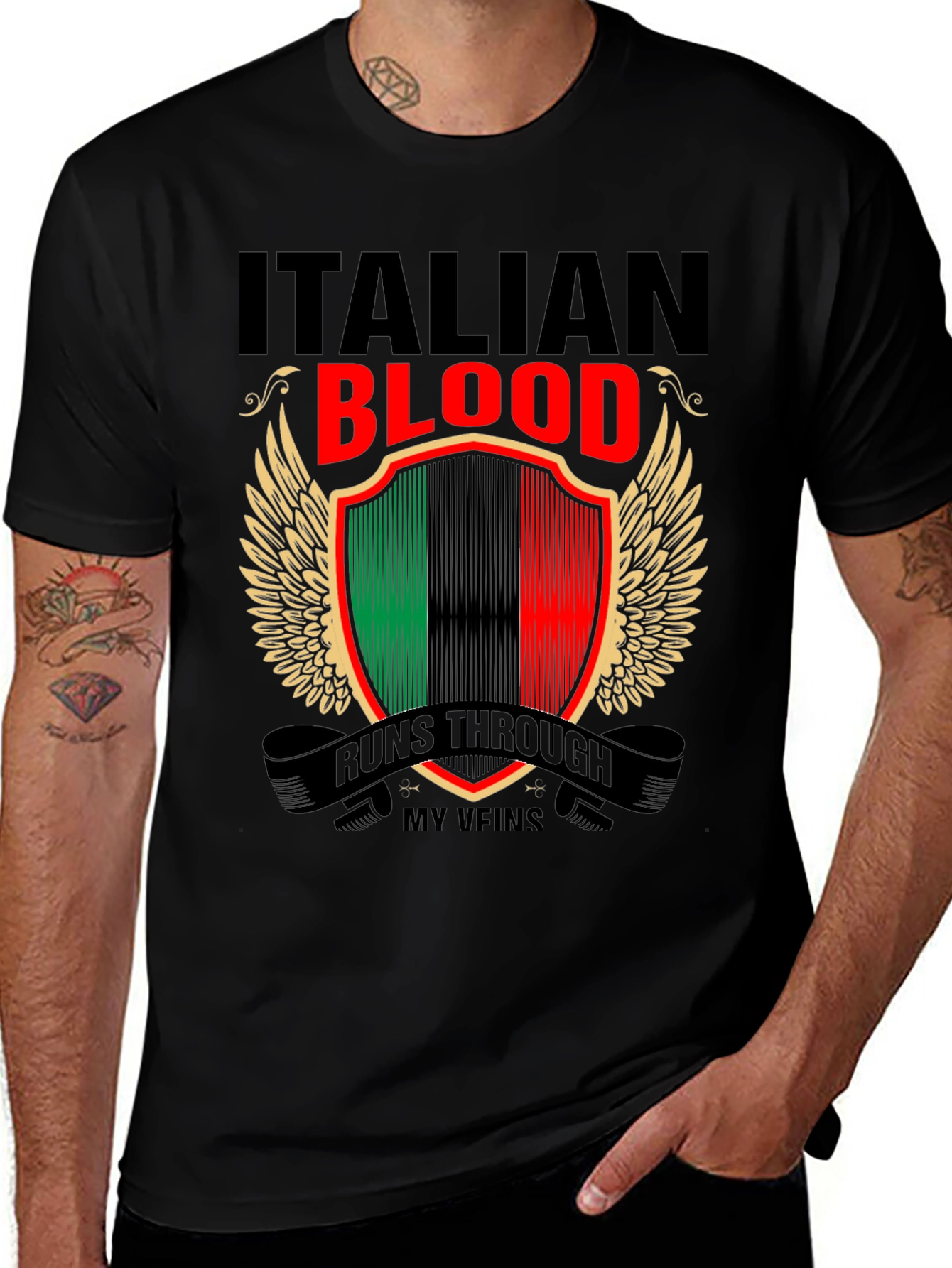 Variant 22 of Italian Blood Runs Through My Veins Graphic Tee