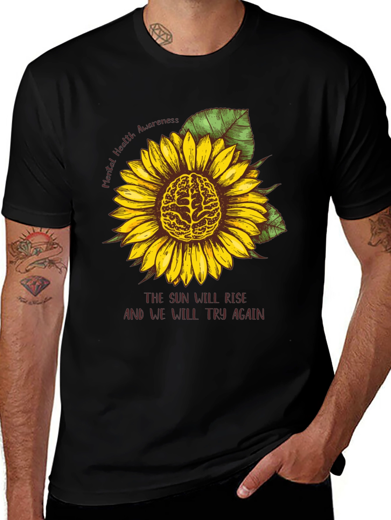 Variant 13 of Mental Health Awareness Sunflower Tee