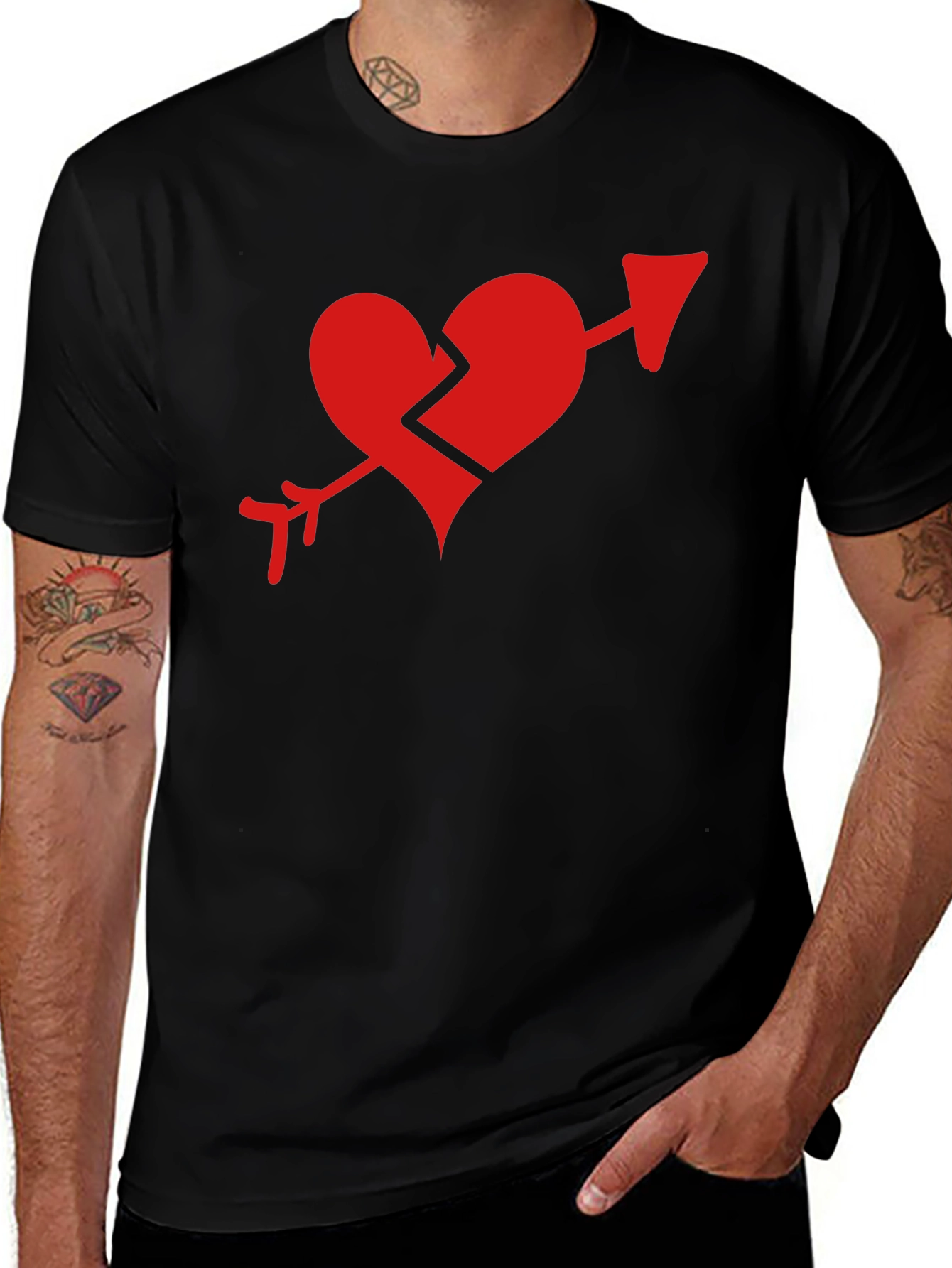 Variant 27 of Broken Heart Arrow Graphic Tee - Mens T-Shirt