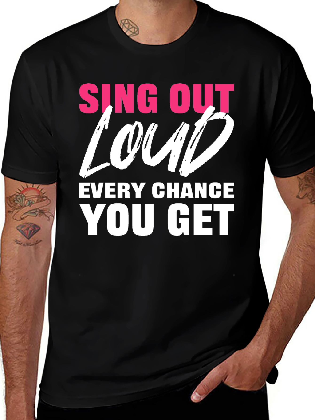 Black Sing Out Loud T-Shirt - Motivational Tee main image