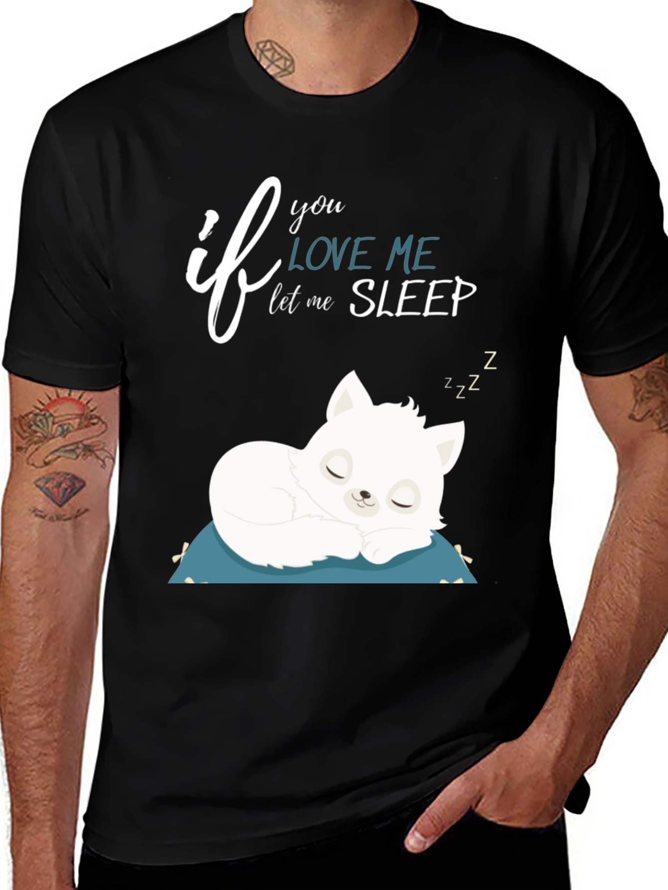 Variant 18 of Cute Sleeping Kitten T-Shirt - If You Love Me Let Me Sleep