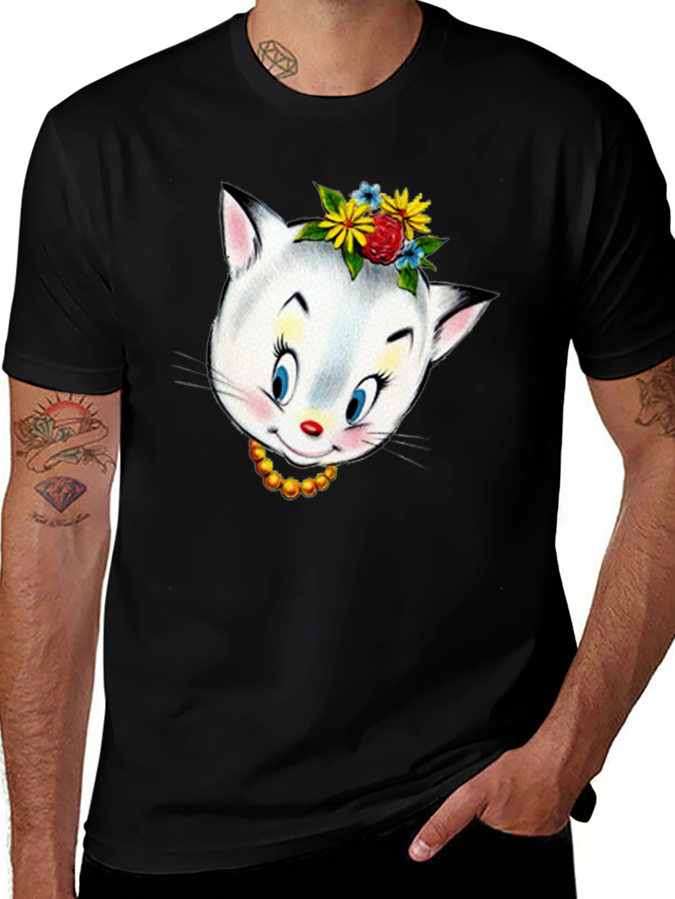 Variant 23 of Vintage Cat Graphic T-Shirt - Novelty Animal Tee