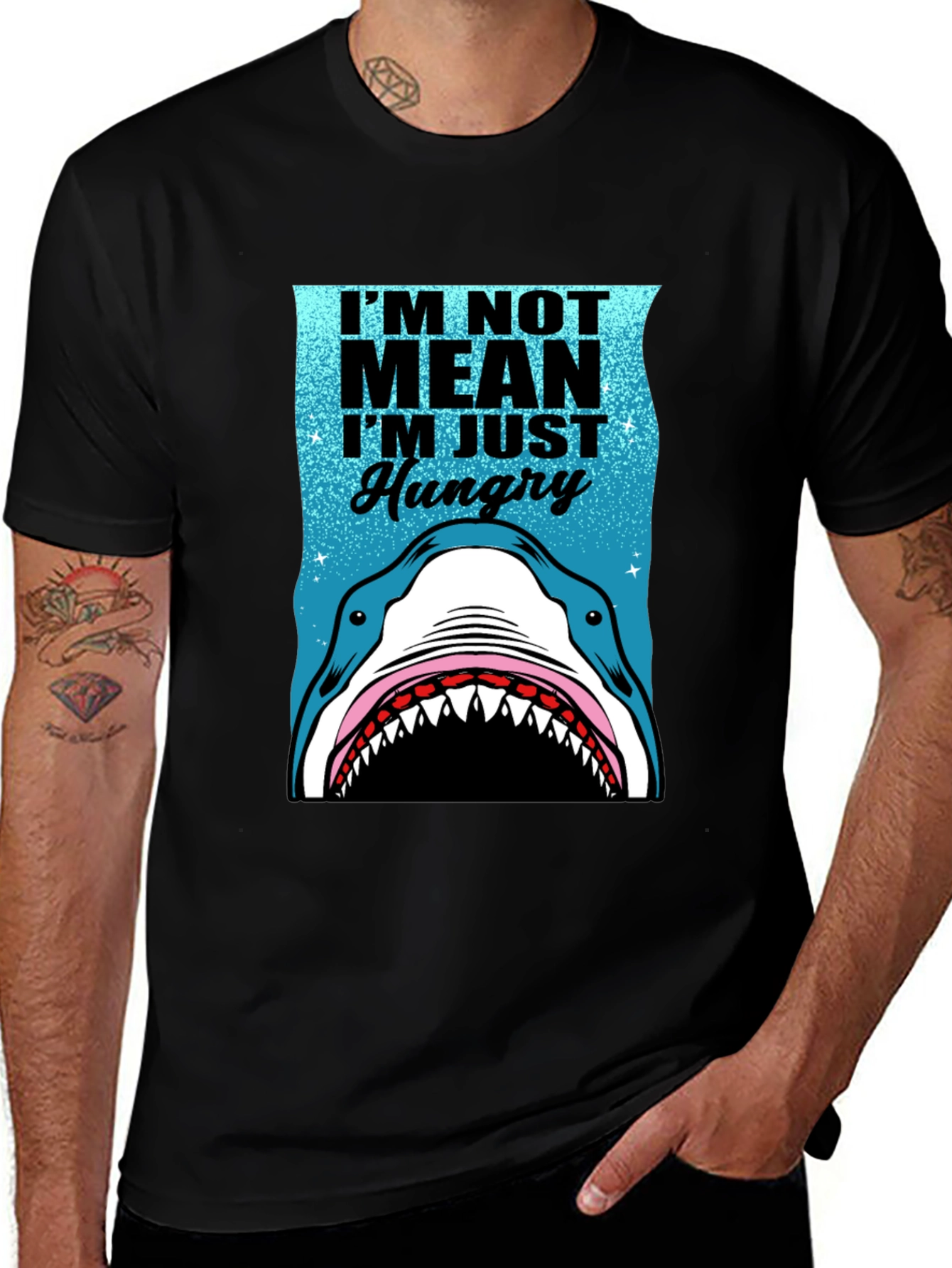 Variant 26 of Shark Hungry Graphic Tee - Mens Funny T-Shirt