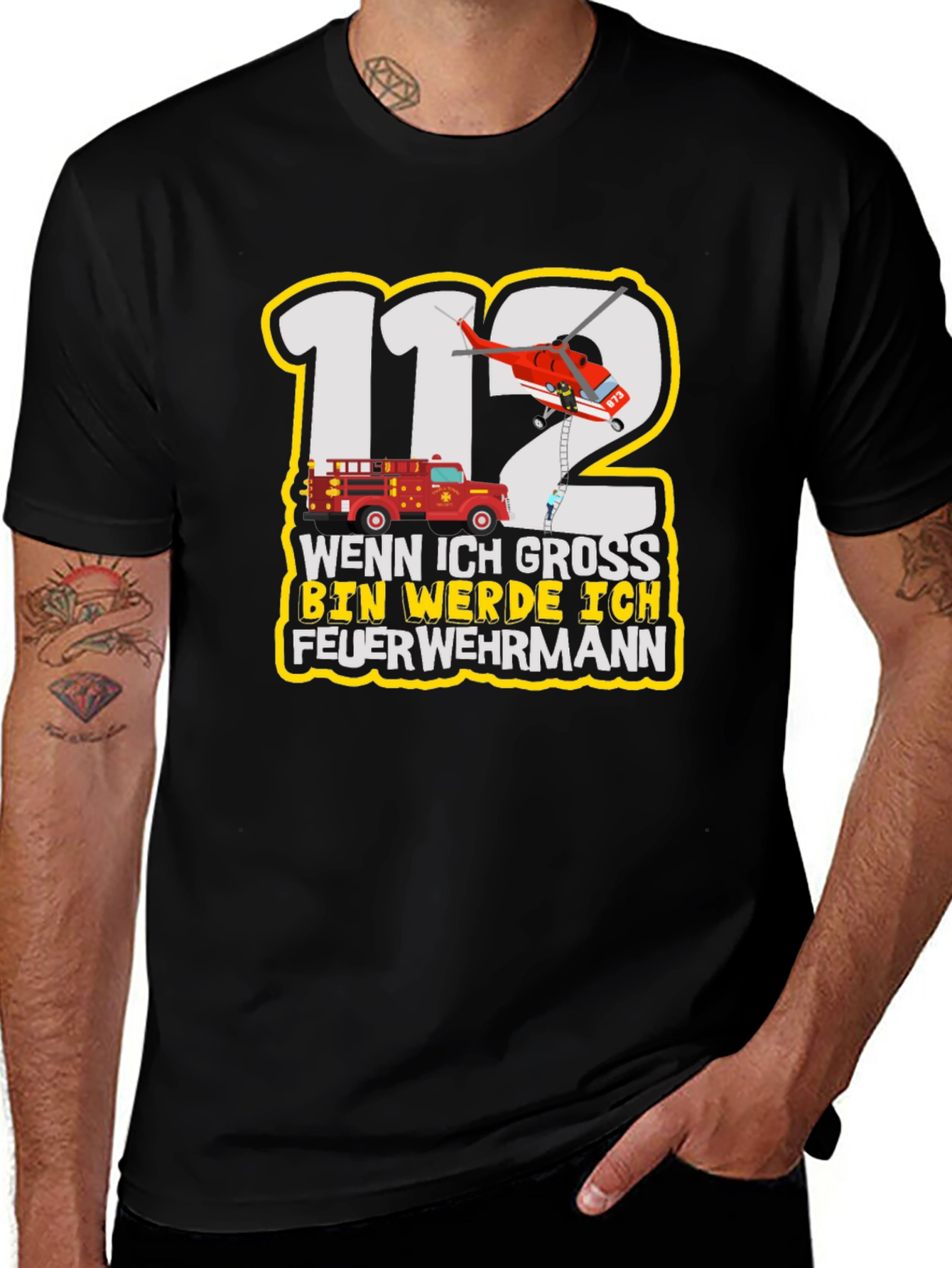 Variant 21 of Firefighter T-Shirt: Wenn Ich Gross Bin Werde Ich Feuerwehrmann