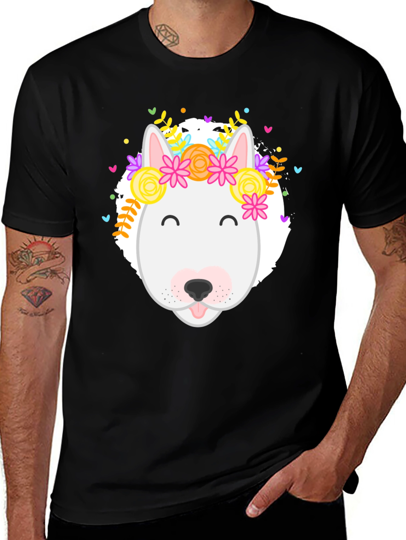Variant 22 of Dog with Floral Crown Graphic Tee