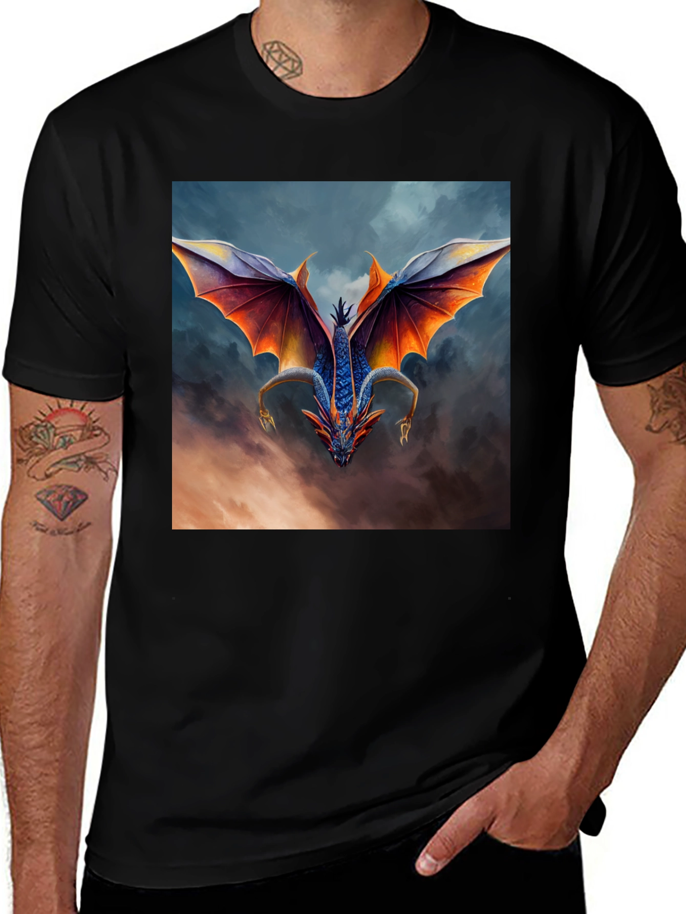 Variant 25 of Dragon Art Black T-Shirt