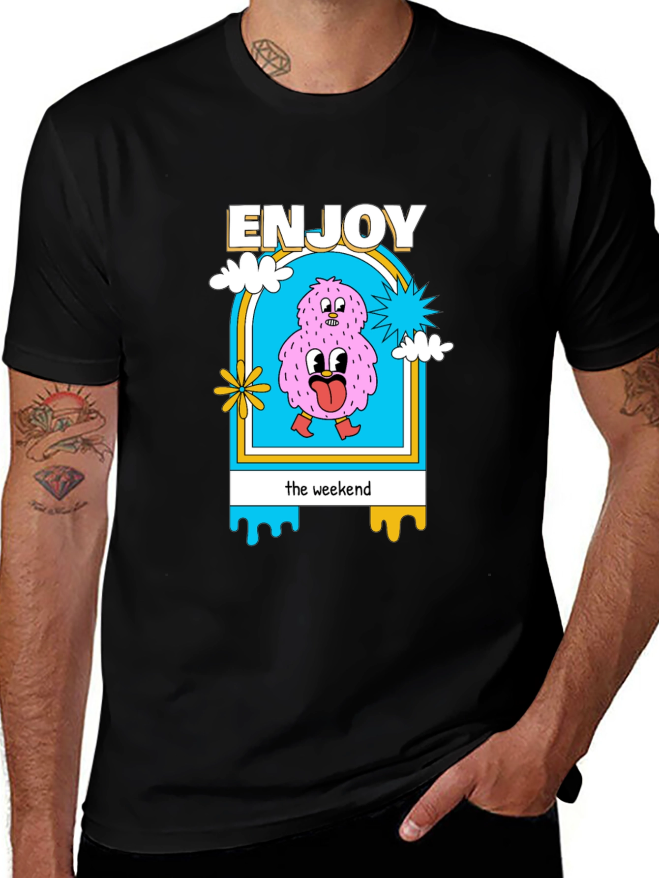Variant 6 of Enjoy the Weekend Graphic T-Shirt - Cotton Blend