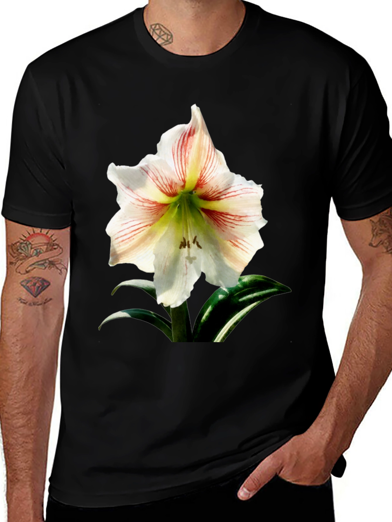 Variant 20 of Floral Graphic Black T-Shirt