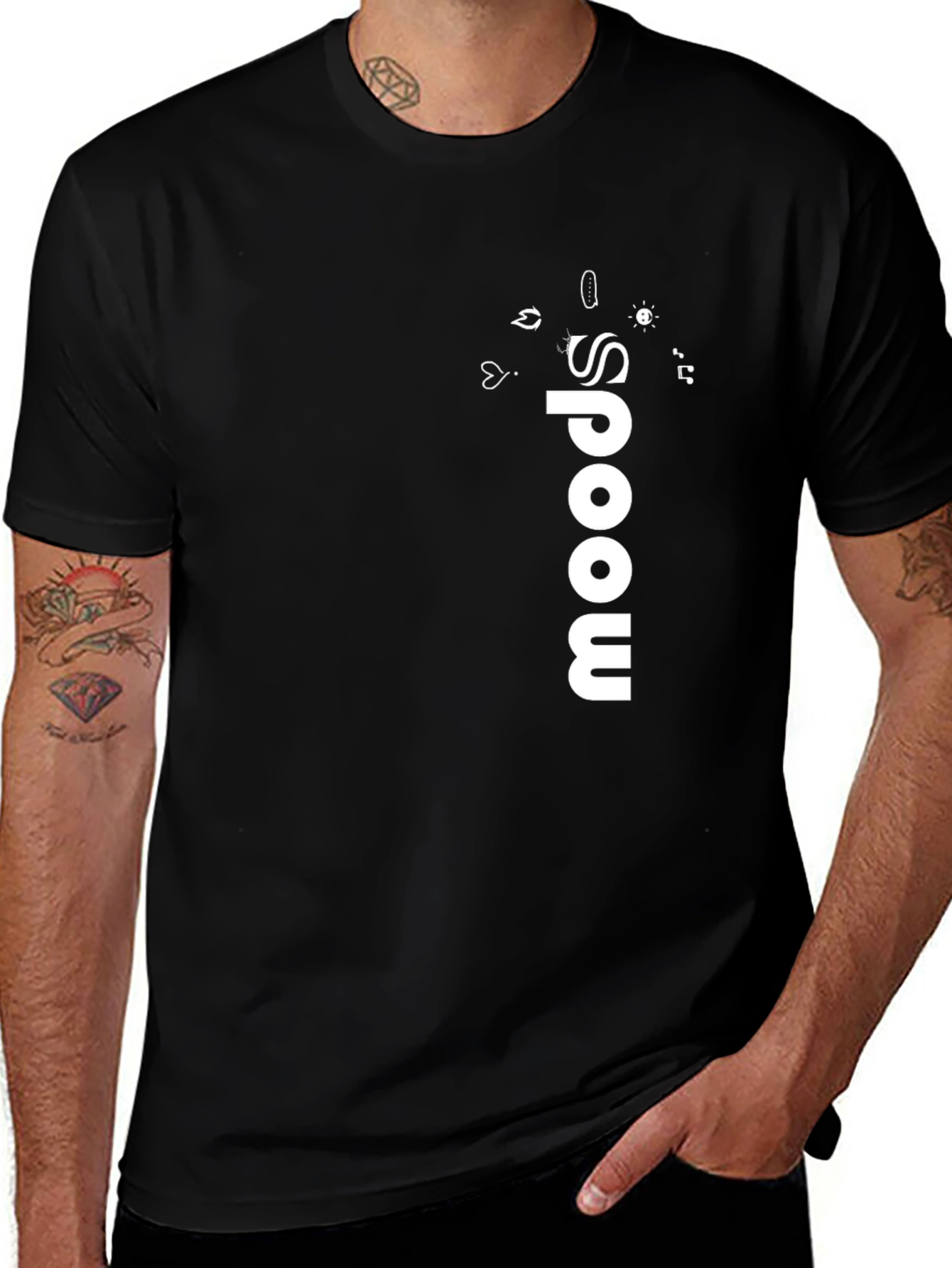 Stylish Black "Moods" Graphic Tee